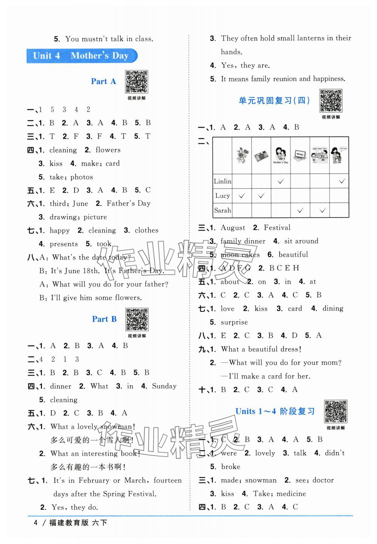 2024年陽光同學(xué)課時(shí)優(yōu)化作業(yè)六年級英語下冊閩教版福建專版 第4頁