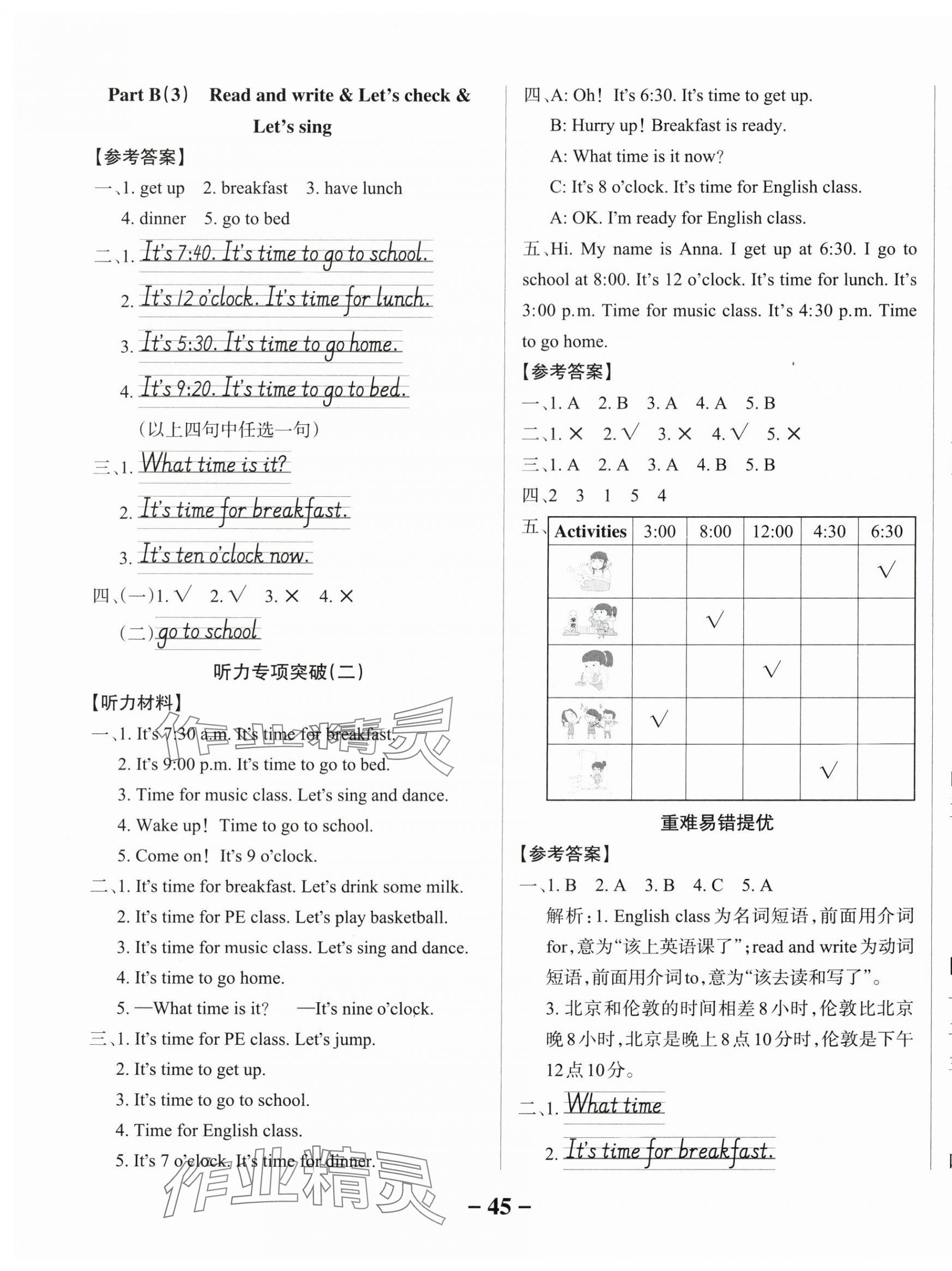 2025年綠卡小學(xué)作業(yè)本四年級(jí)英語(yǔ)下冊(cè)人教版西安專版 參考答案第5頁(yè)