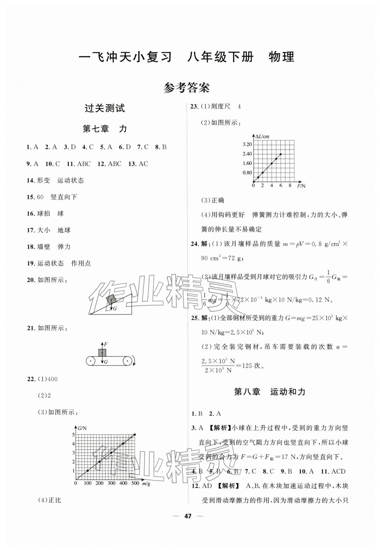 2026年一飞冲天小复习八年级物理下册人教版&nbsp;第1页