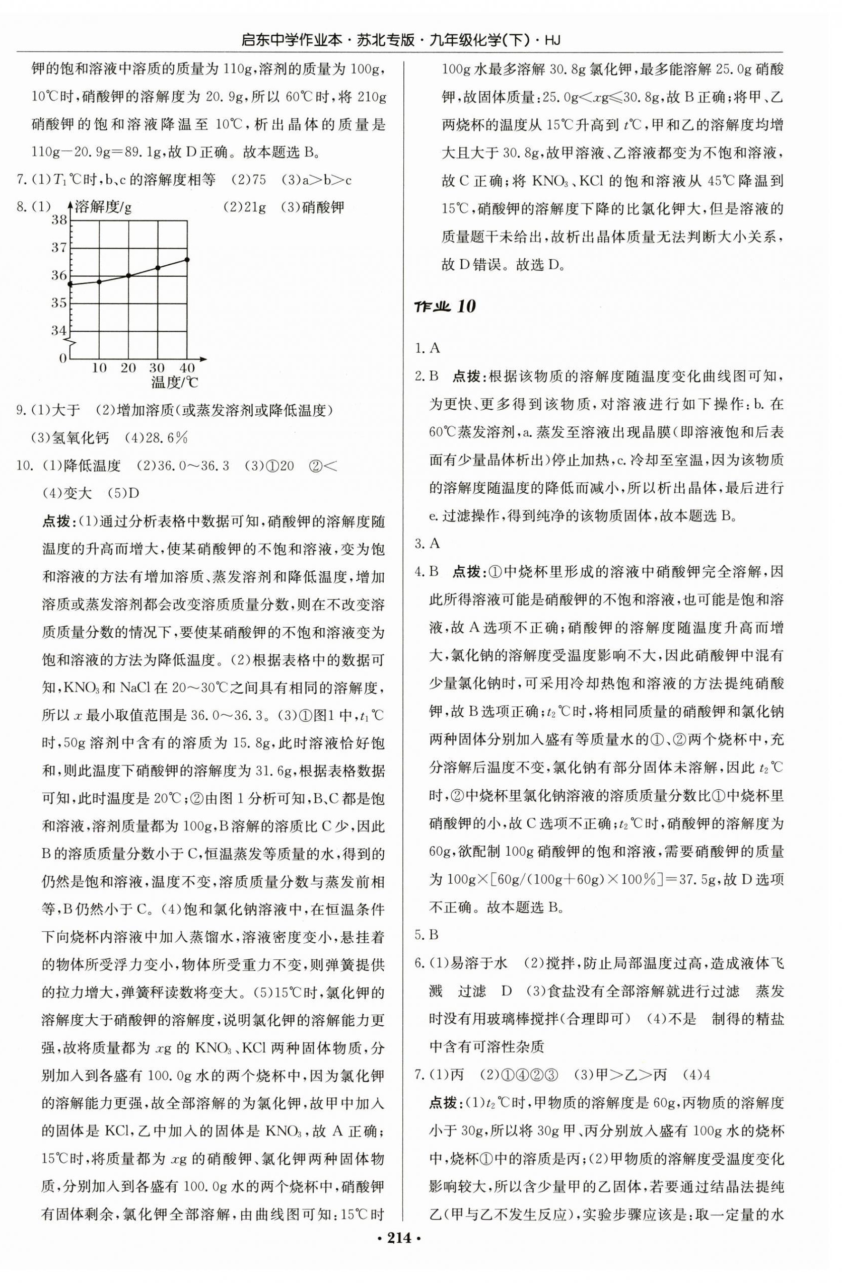 2025年启东中学作业本九年级化学下册沪教版苏北专版 第8页