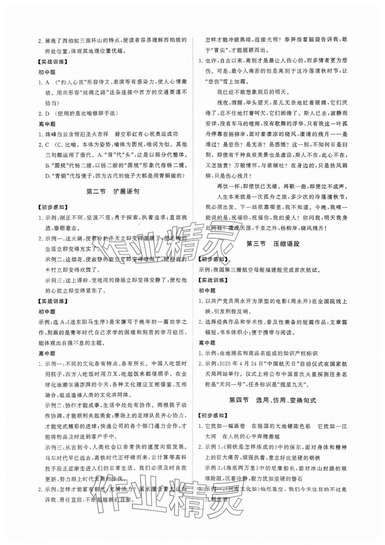 2025年初高中衔接九年级语文全一册通用版江苏凤凰美术出版社 第2页