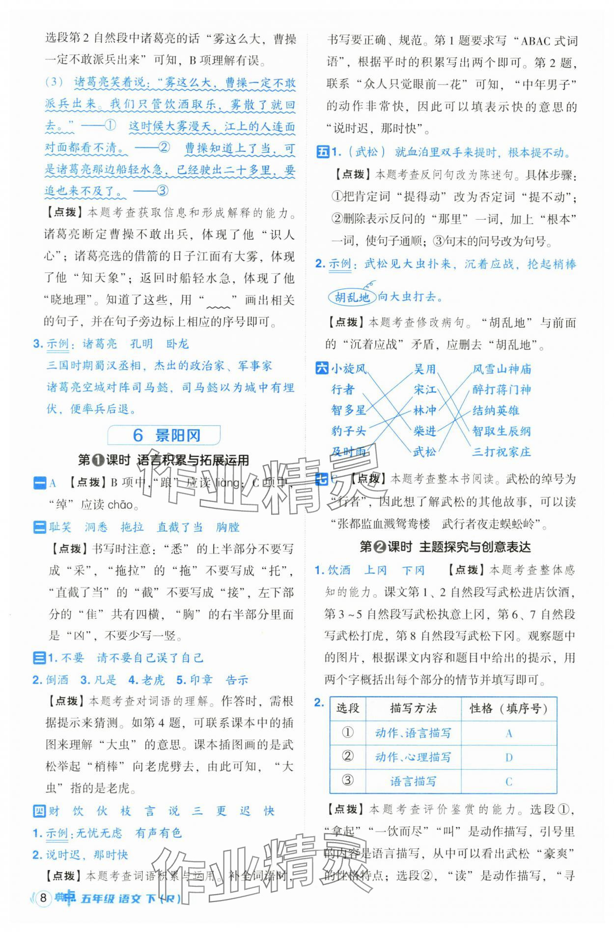 2025年綜合應(yīng)用創(chuàng)新題典中點五年級語文下冊人教版山西專用 參考答案第8頁