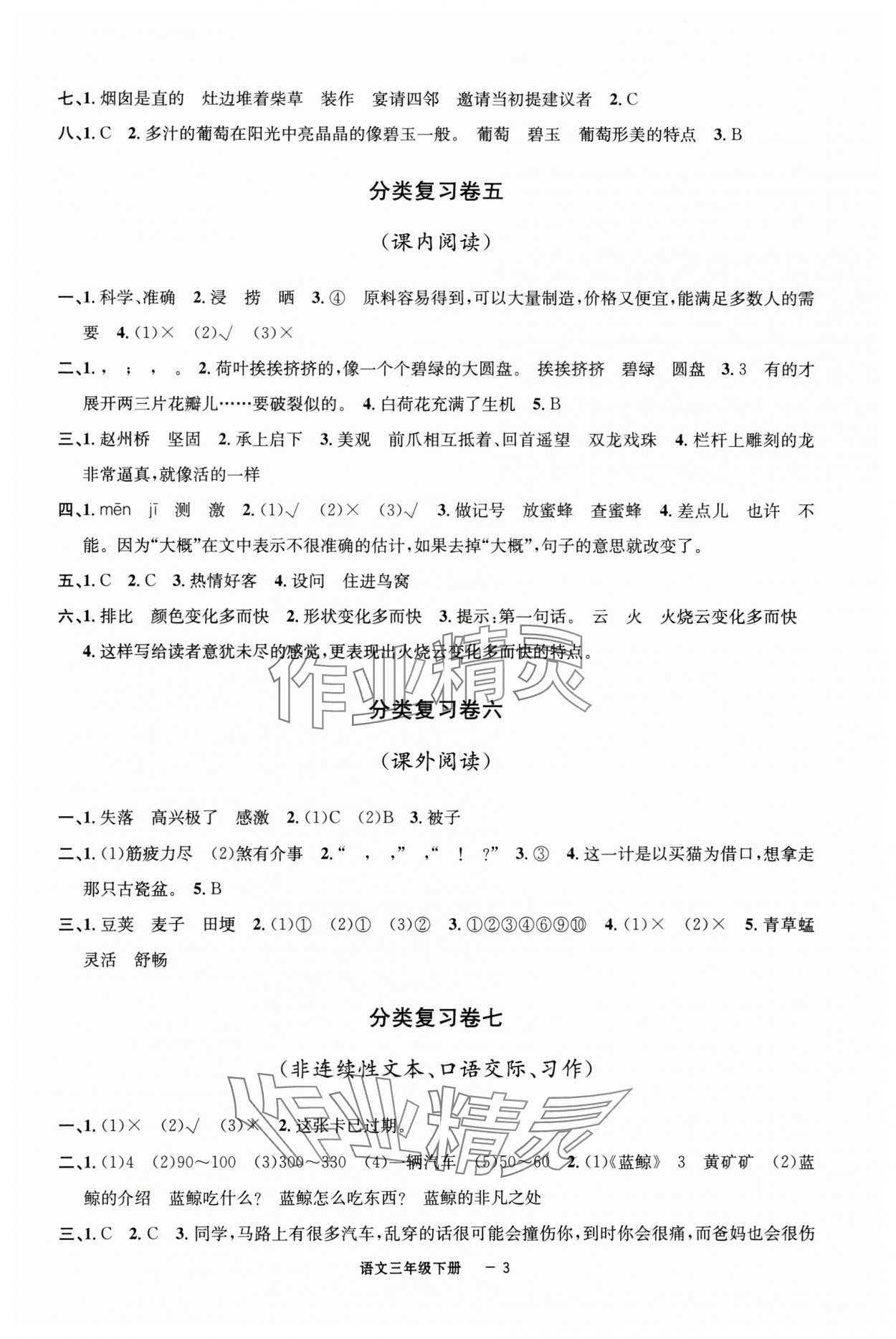 2025年浙江各地期末迎考卷三年级语文下册人教版 第3页