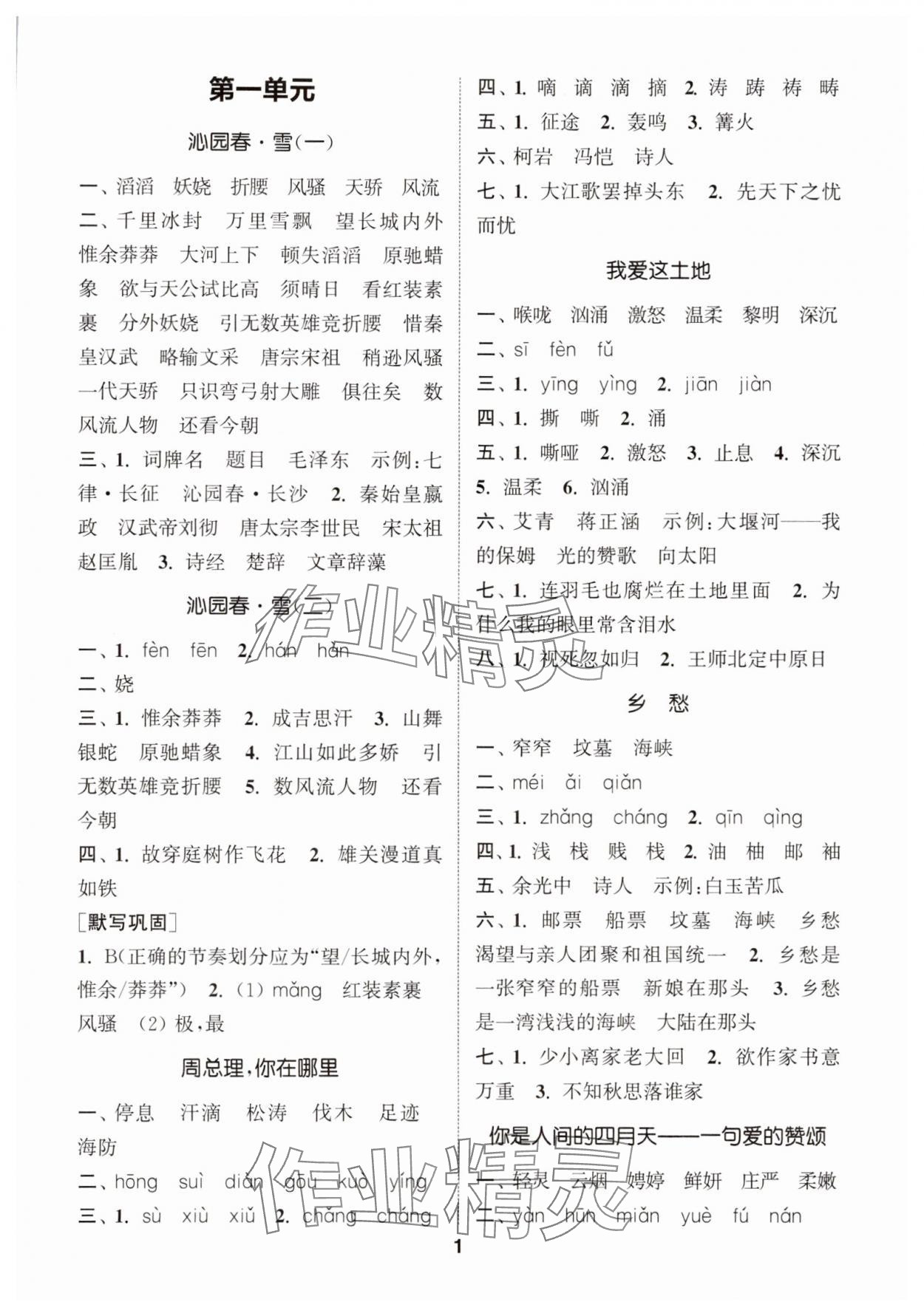 2025年通城学典初中语文默写能手九年级上册人教版 第1页