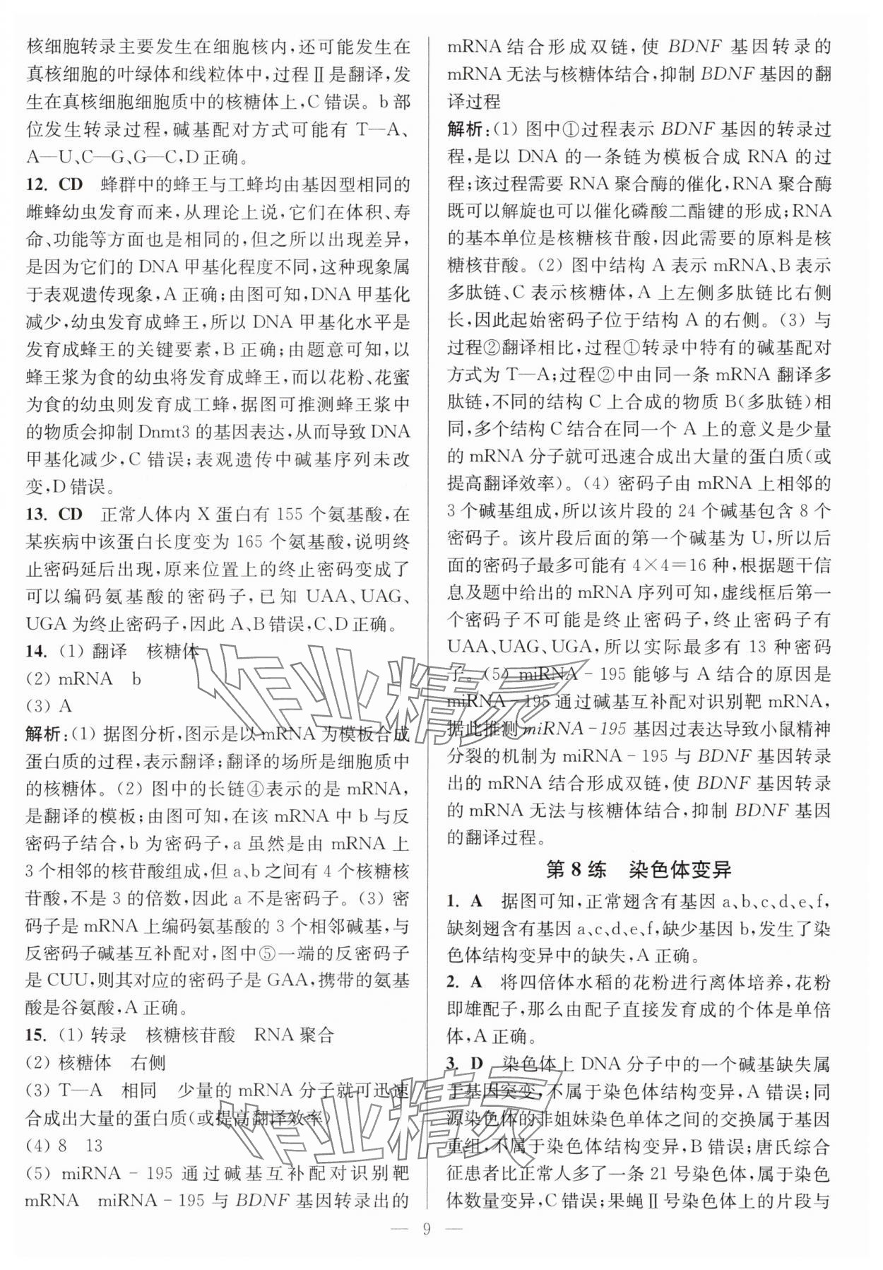 2025年暑假好幫手高一生物人教版 第9頁
