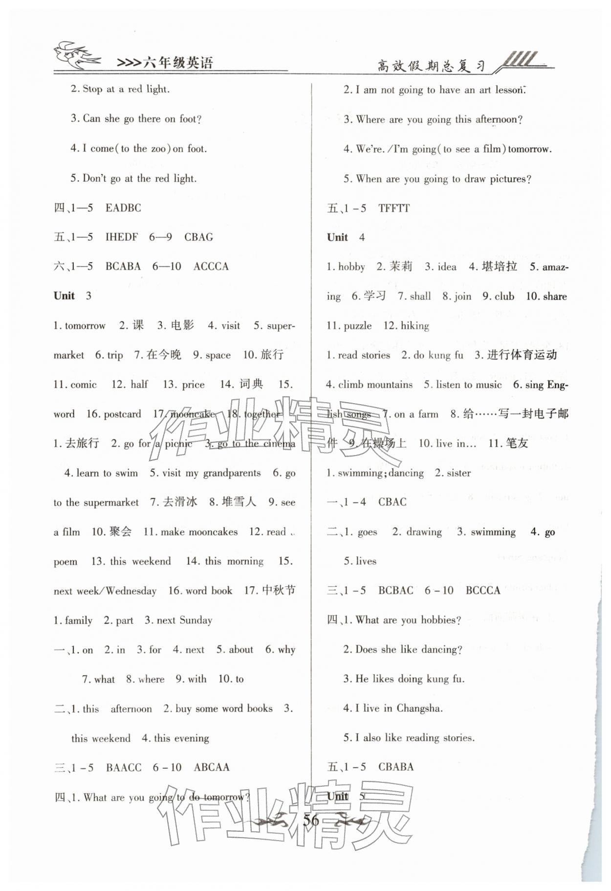 2026年倍优高效假期总复习六年级英语人教版&nbsp;第2页