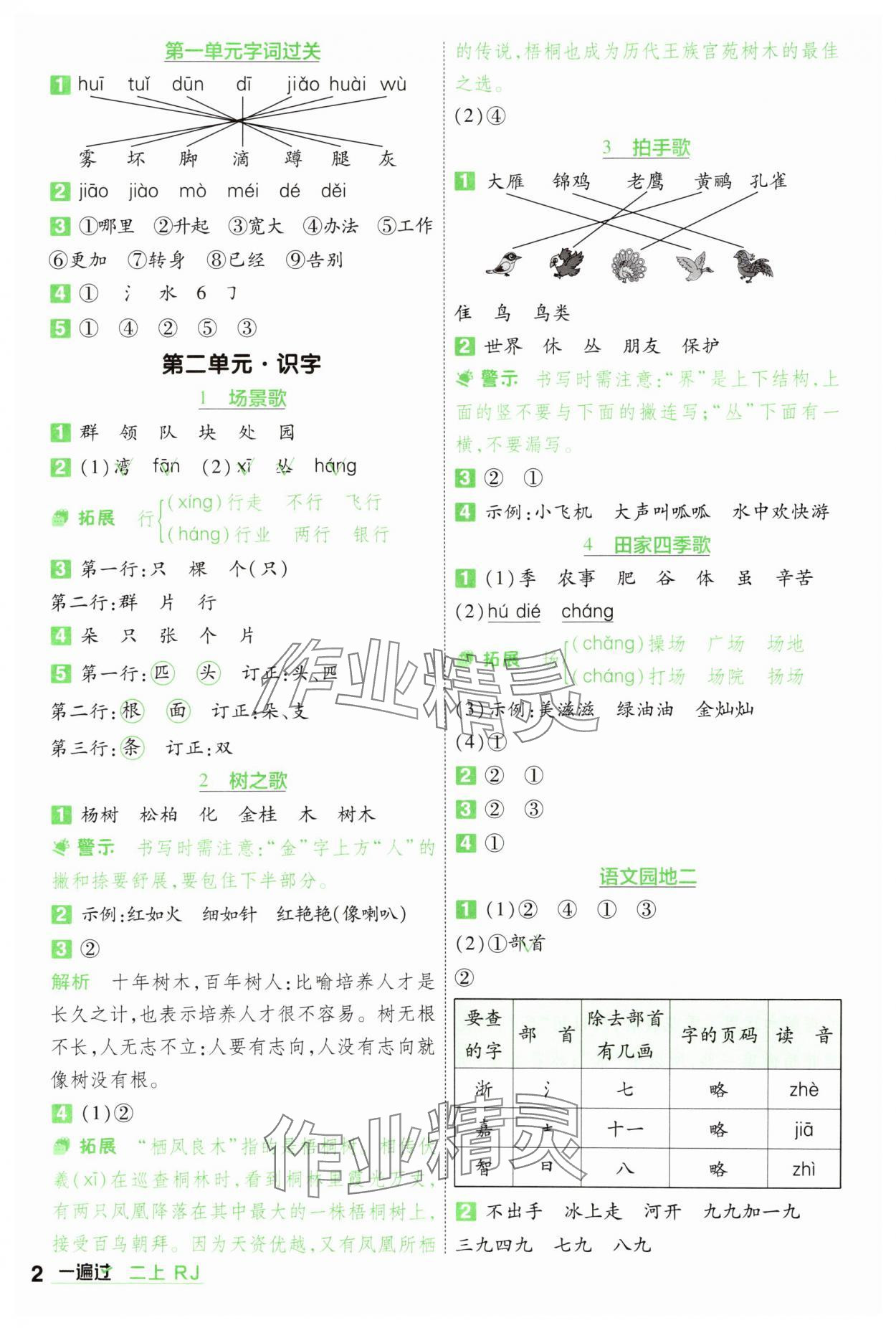 2025年一遍过二年级语文上册人教版 第2页