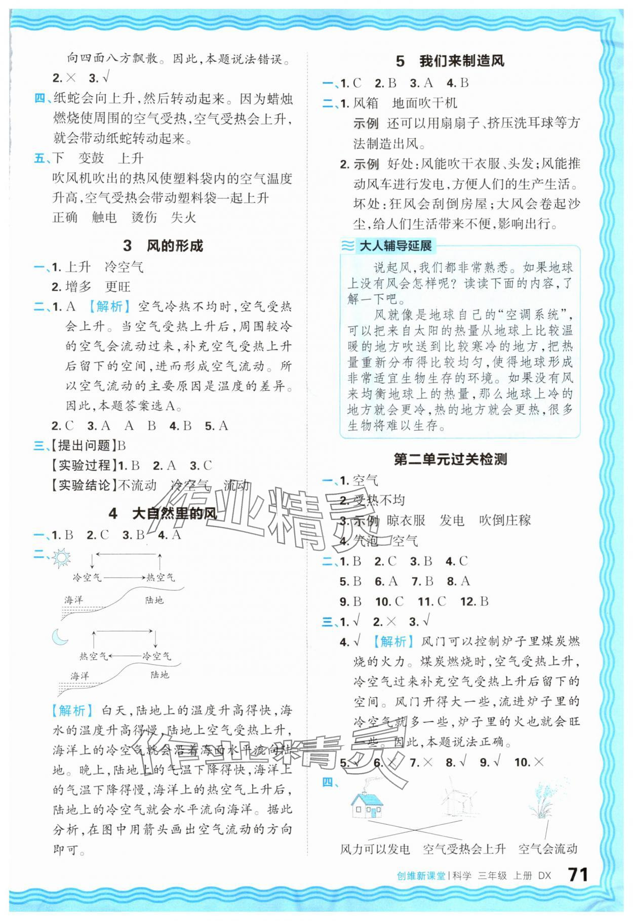 2025年創維新課堂三年級科學上冊大象版 參考答案第3頁