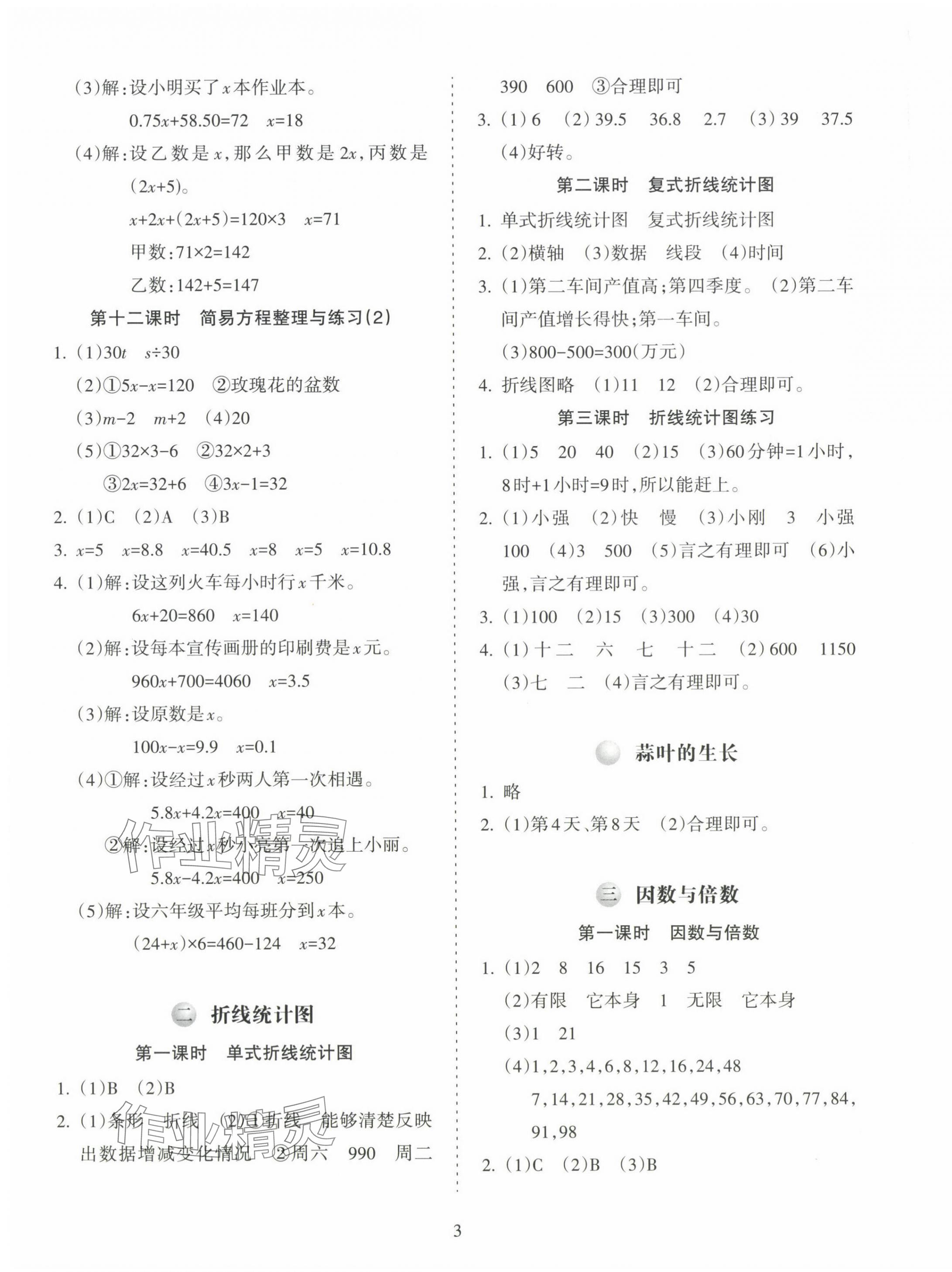 2025年金椰風(fēng)新課程同步練五年級(jí)數(shù)學(xué)下冊(cè)蘇教版 參考答案第3頁(yè)