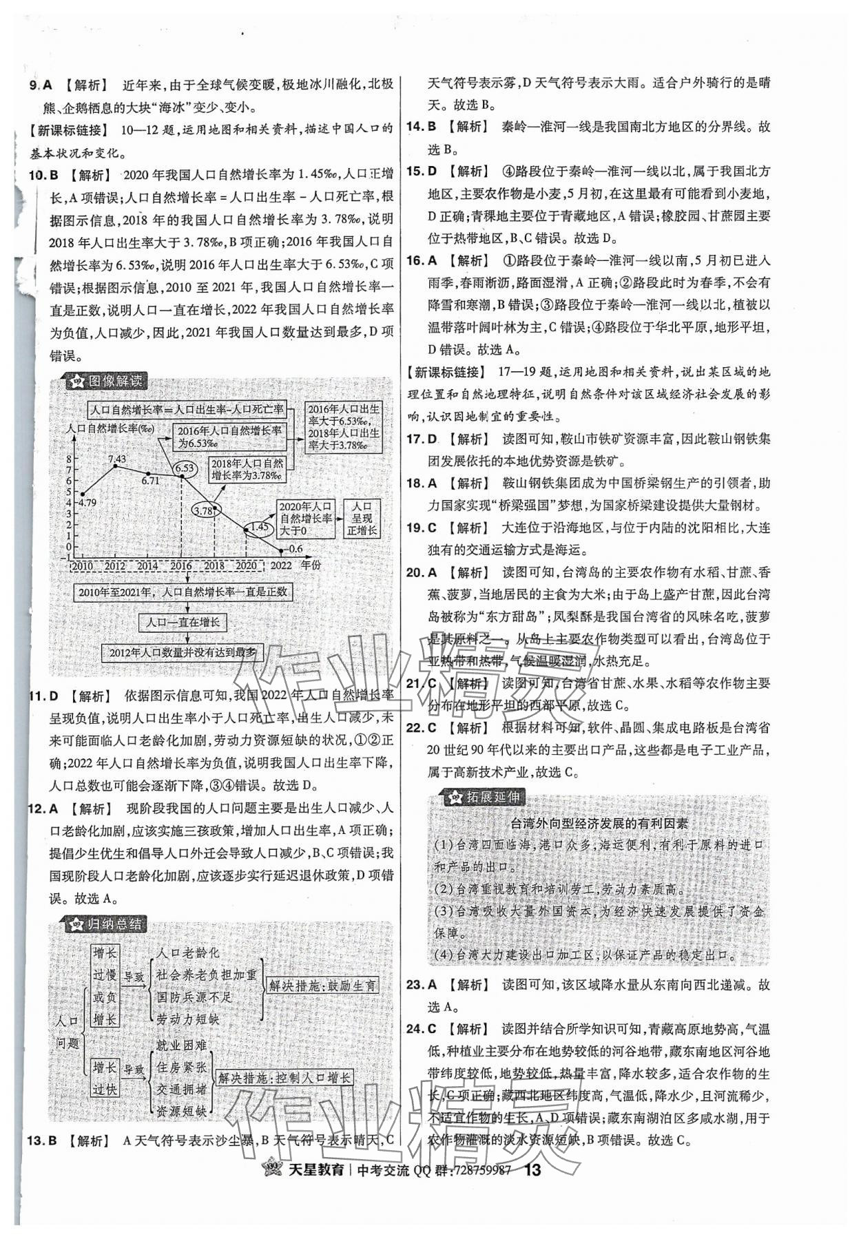 2024年金考卷福建中考45套匯編地理 參考答案第12頁