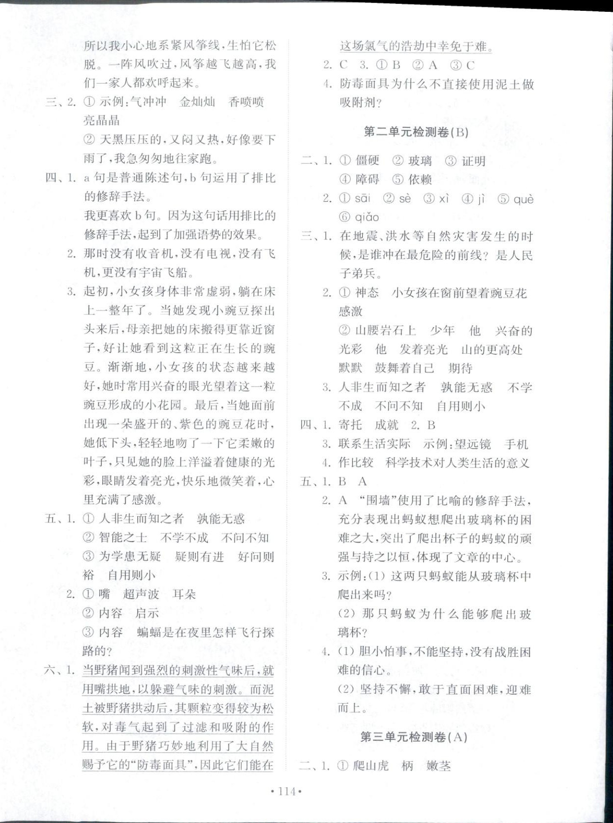 2025年同步练习册配套检测卷四年级语文上册人教版五四制 第2页