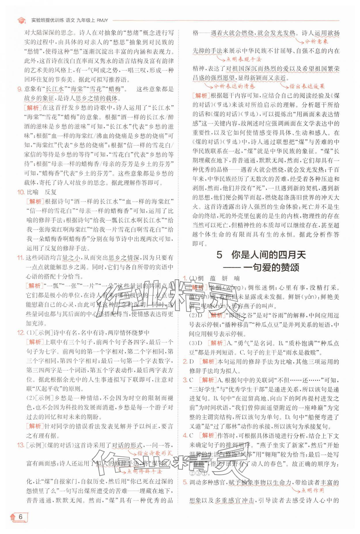 2025年實(shí)驗(yàn)班提優(yōu)訓(xùn)練九年級(jí)語(yǔ)文上冊(cè)人教版 第6頁(yè)