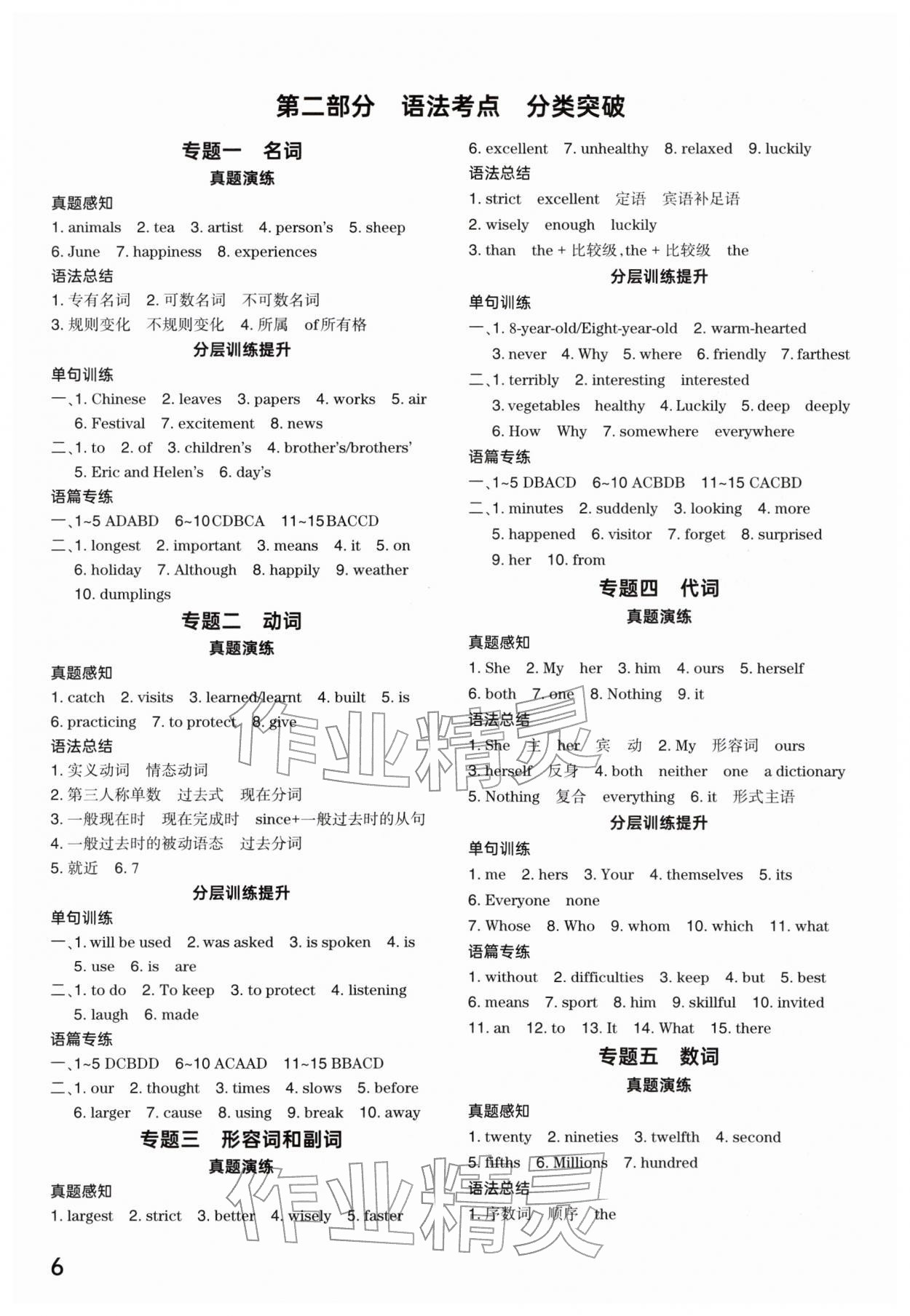 2026年分层新中考英语人教版河南专版&nbsp;参考答案第6页