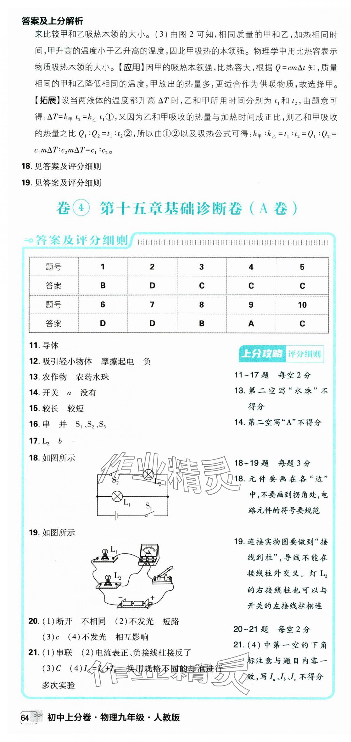 2025年初中上分卷單元診斷自查九年級(jí)物理全一冊(cè)人教版 第16頁(yè)