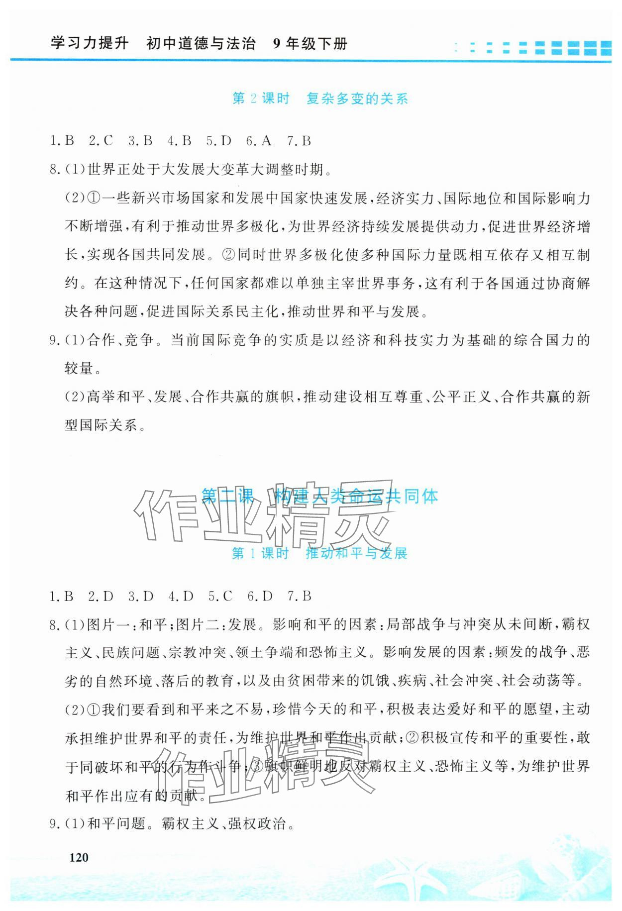 2025年学习力提升九年级道德与法治下册人教版 第2页