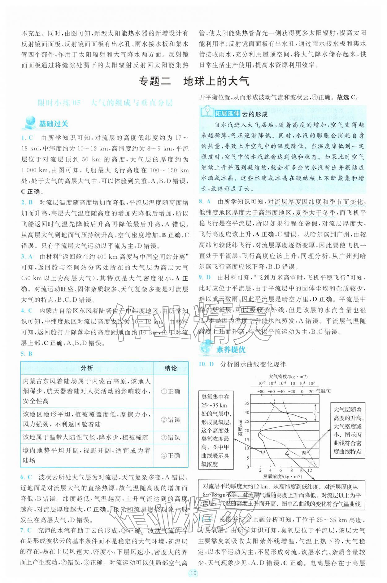 2025年小题狂做高中地理必修第一册人教版 参考答案第10页