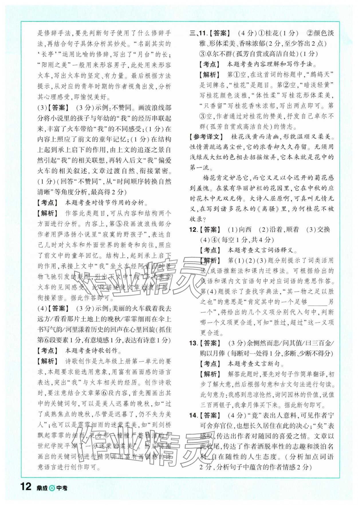 2025年中考仿真卷語文浙江專版 參考答案第10頁