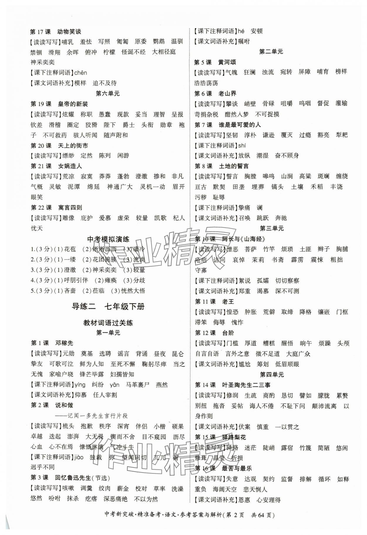 2025年中考新突破精準(zhǔn)備考語文廣東專版 第2頁