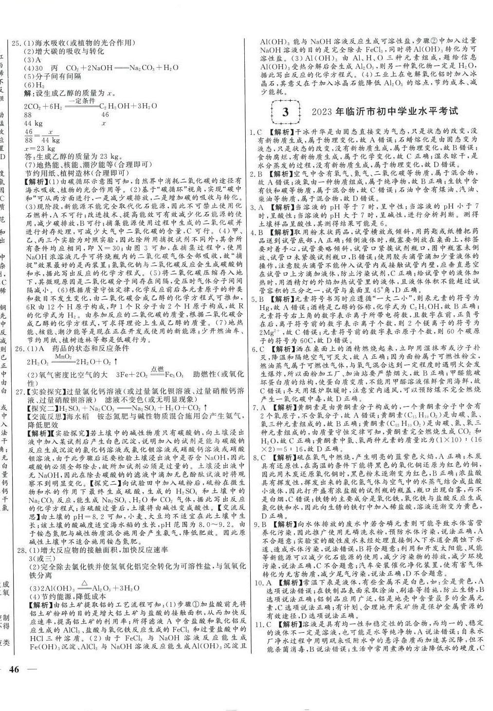 2024年學(xué)考A+卷山東省中考真題匯編化學(xué)中考山東專版 第4頁