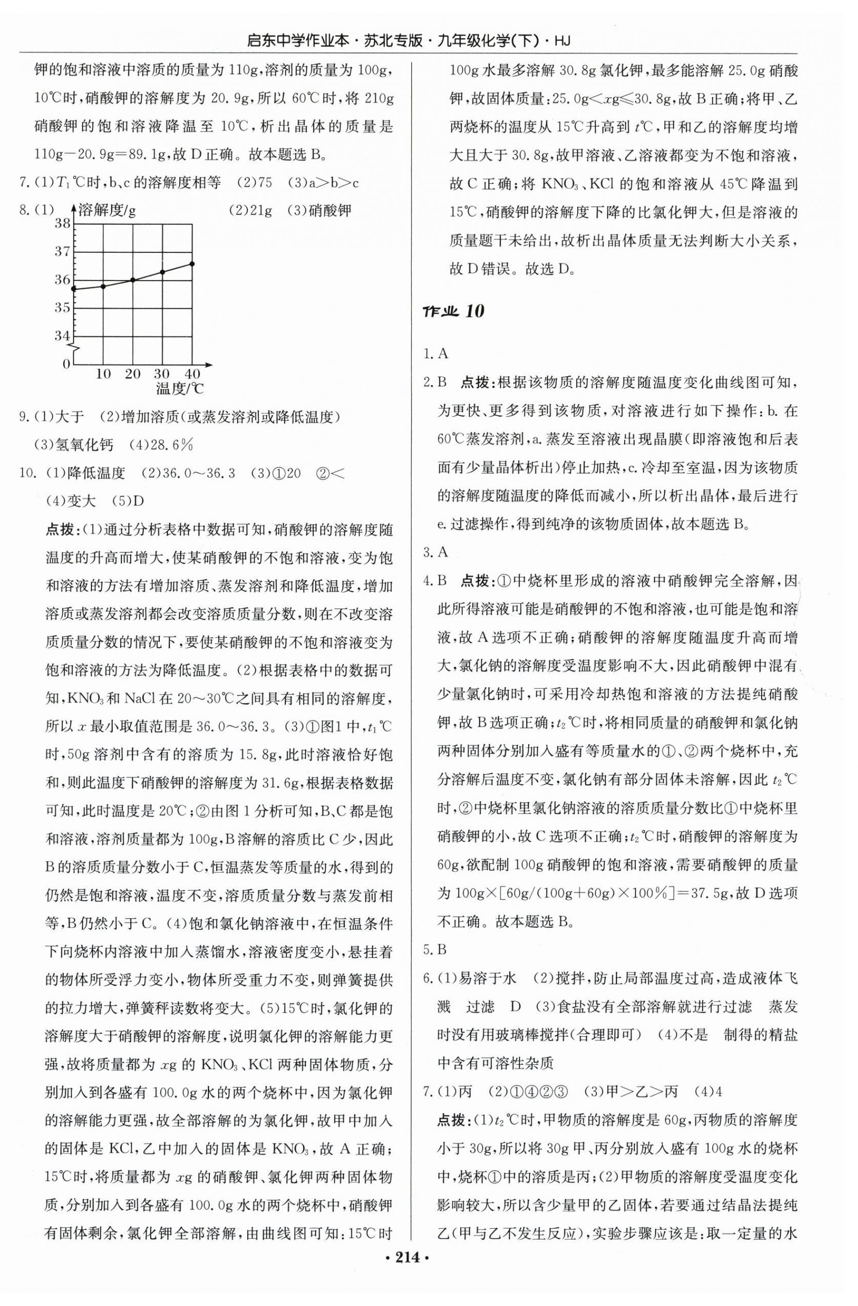 2026年启东中学作业本九年级化学下册沪教版苏北专版 第8页