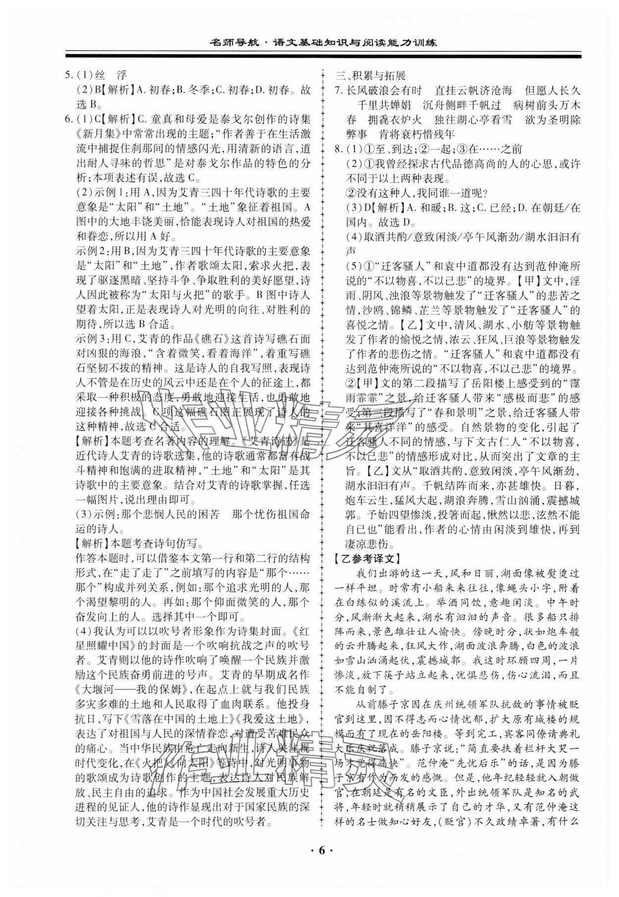 2023年名師導航語文基礎知識與閱讀能力訓練 第6頁