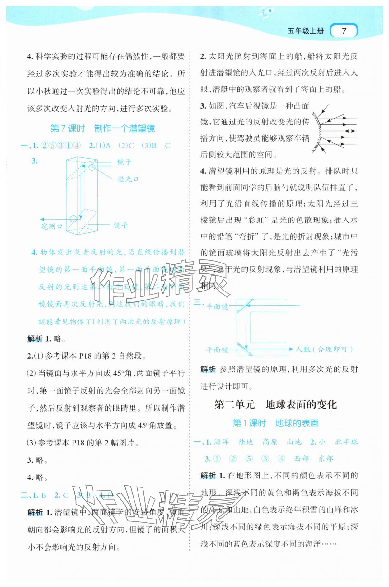 2025年名师面对面先学后练五年级科学上册教科版 第7页