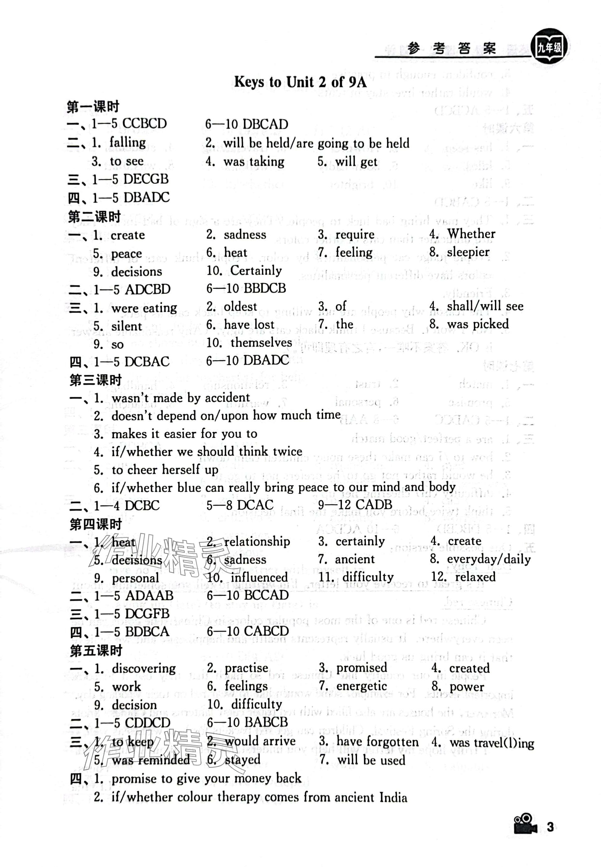 2023年卓越英語(yǔ)九年級(jí)上冊(cè)譯林版 參考答案第3頁(yè)