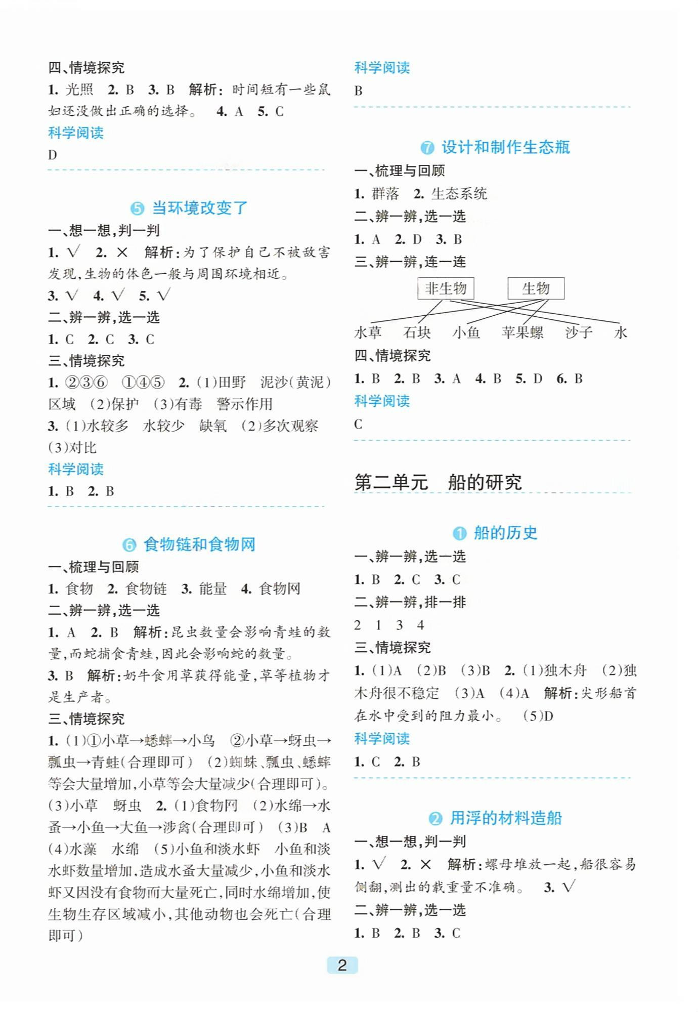 2026年精准学与练五年级科学下册教科版&nbsp;第2页
