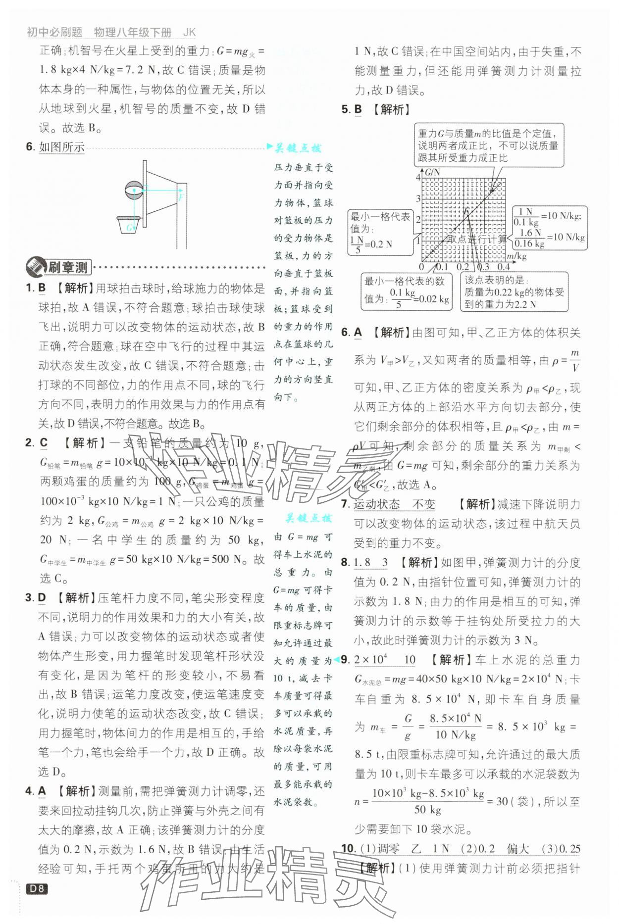 2025年初中必刷題八年級物理下冊教科版 參考答案第8頁