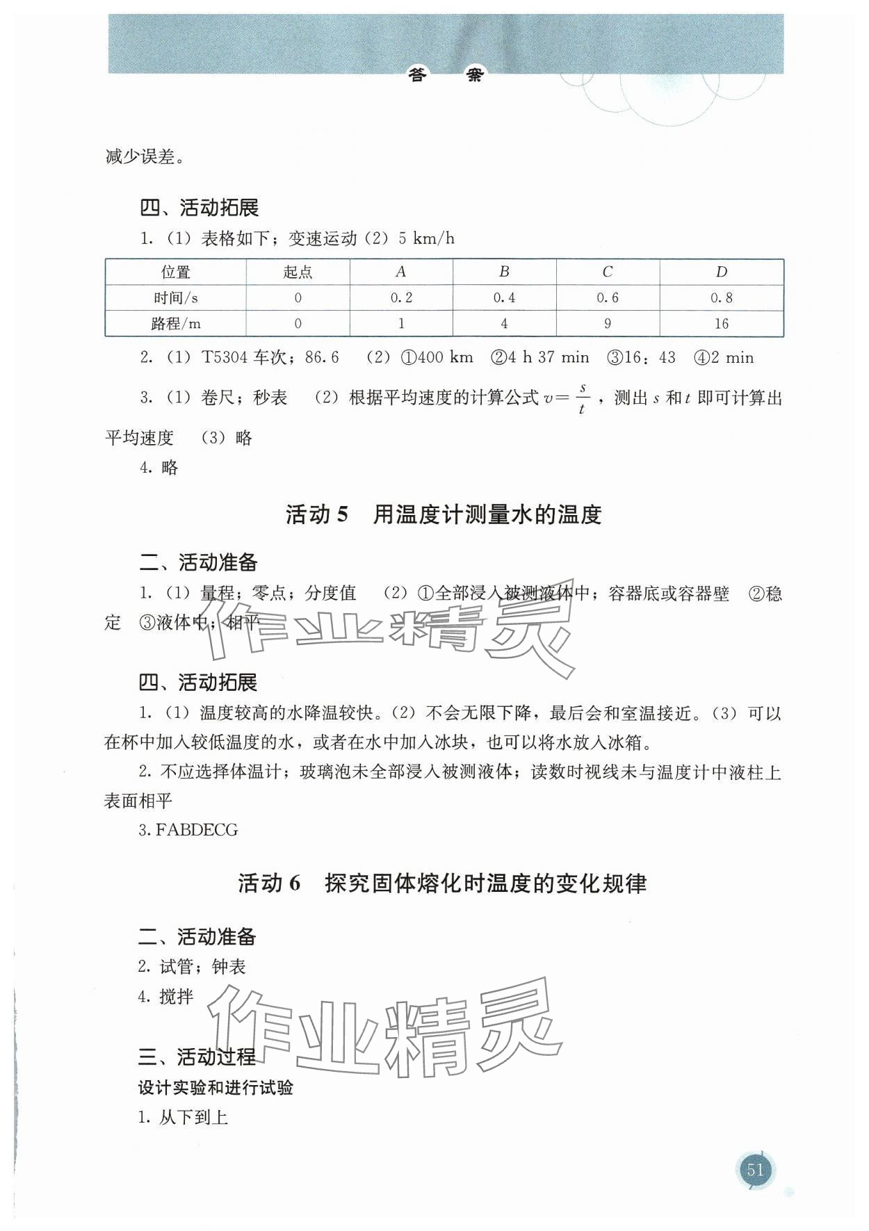 2023年探究活動報告冊八年級物理上冊人教版 第3頁