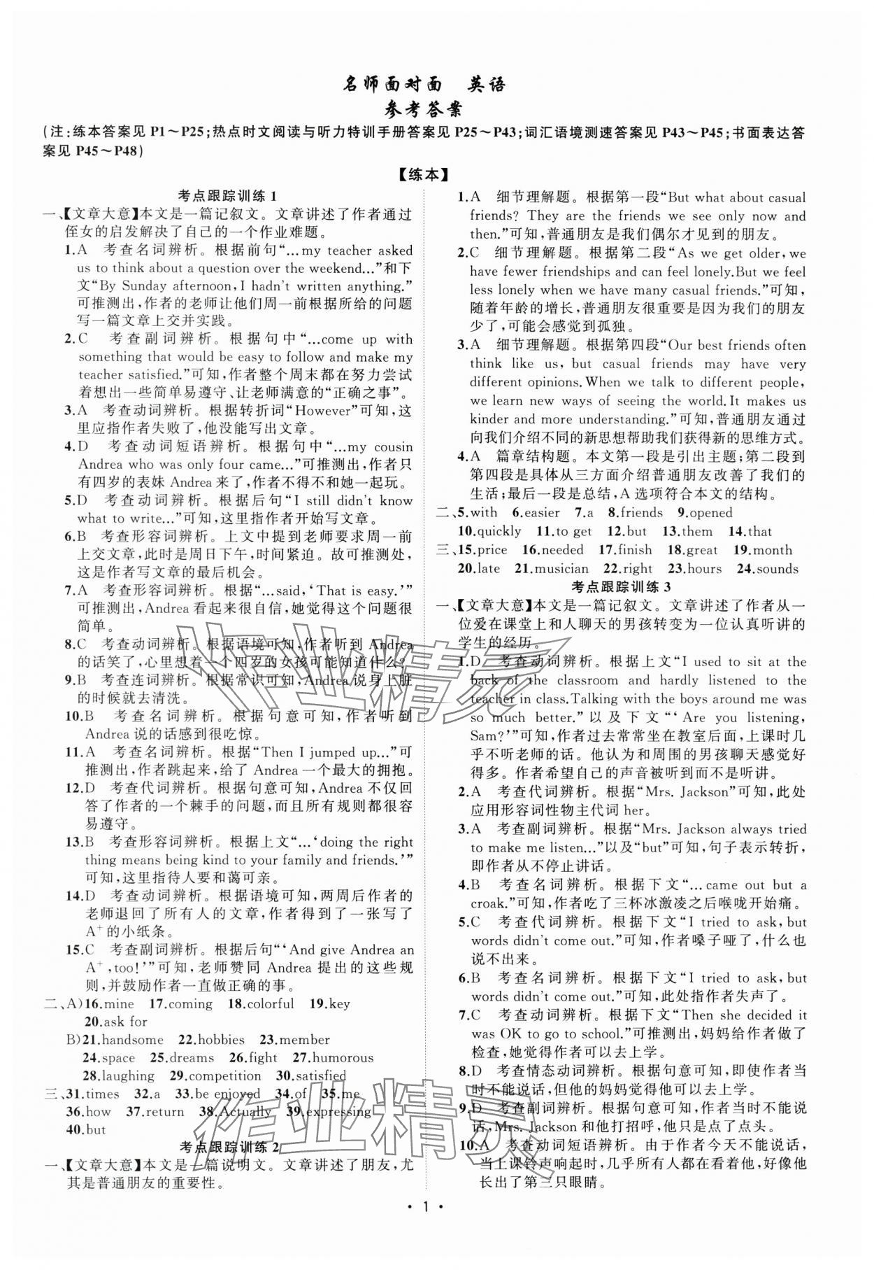 2024年名师面对面中考满分策略英语 第9页