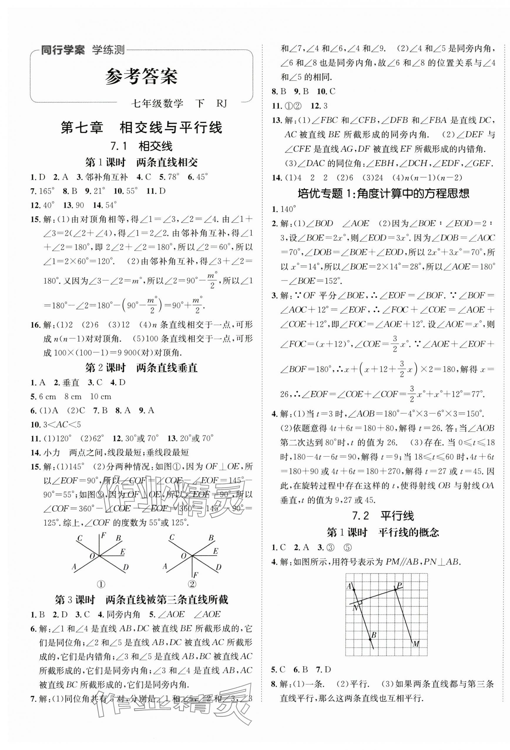 2025年同行學(xué)案學(xué)練測(cè)七年級(jí)數(shù)學(xué)下冊(cè)人教版 第1頁(yè)