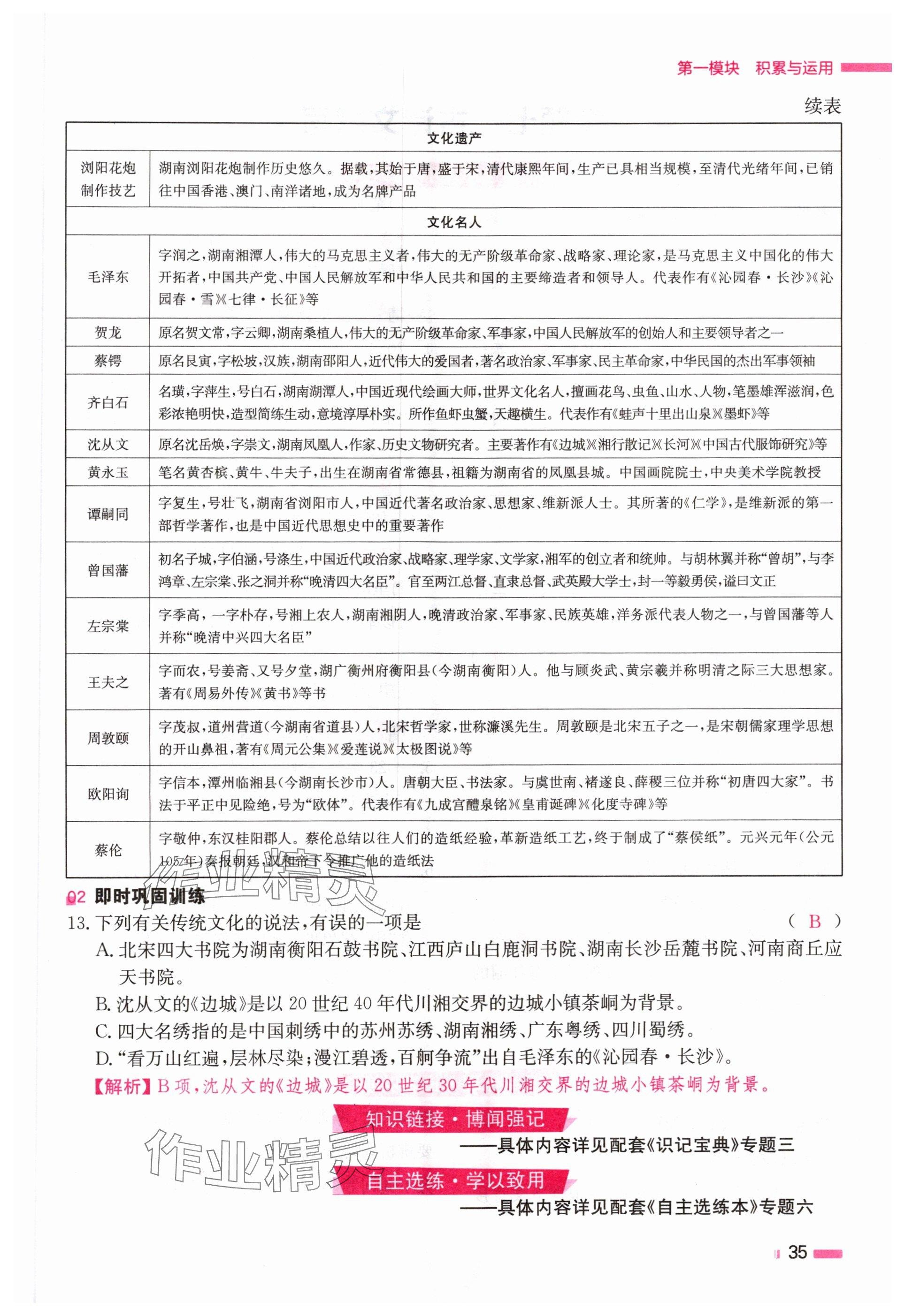 2024年全效學(xué)習(xí)中考學(xué)練測(cè)語(yǔ)文湖南專版 參考答案第35頁(yè)