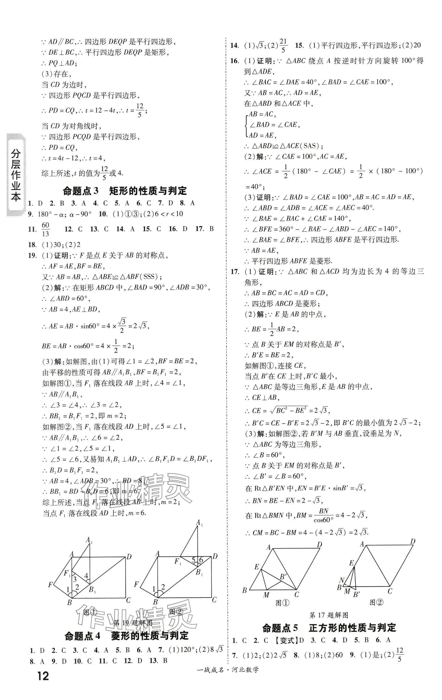 2024年一战成名考前新方案数学河北专版 参考答案第12页