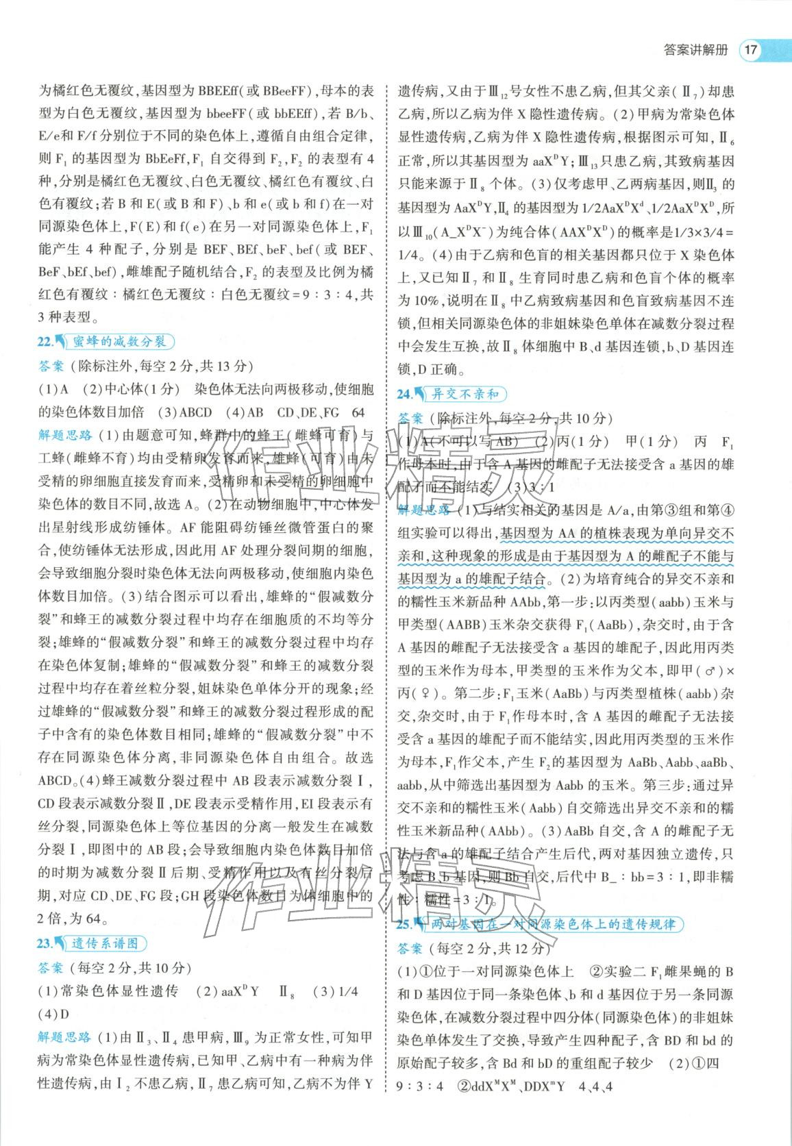 2026年53高中全优卷高中生物必修第二册人教版&nbsp;第17页