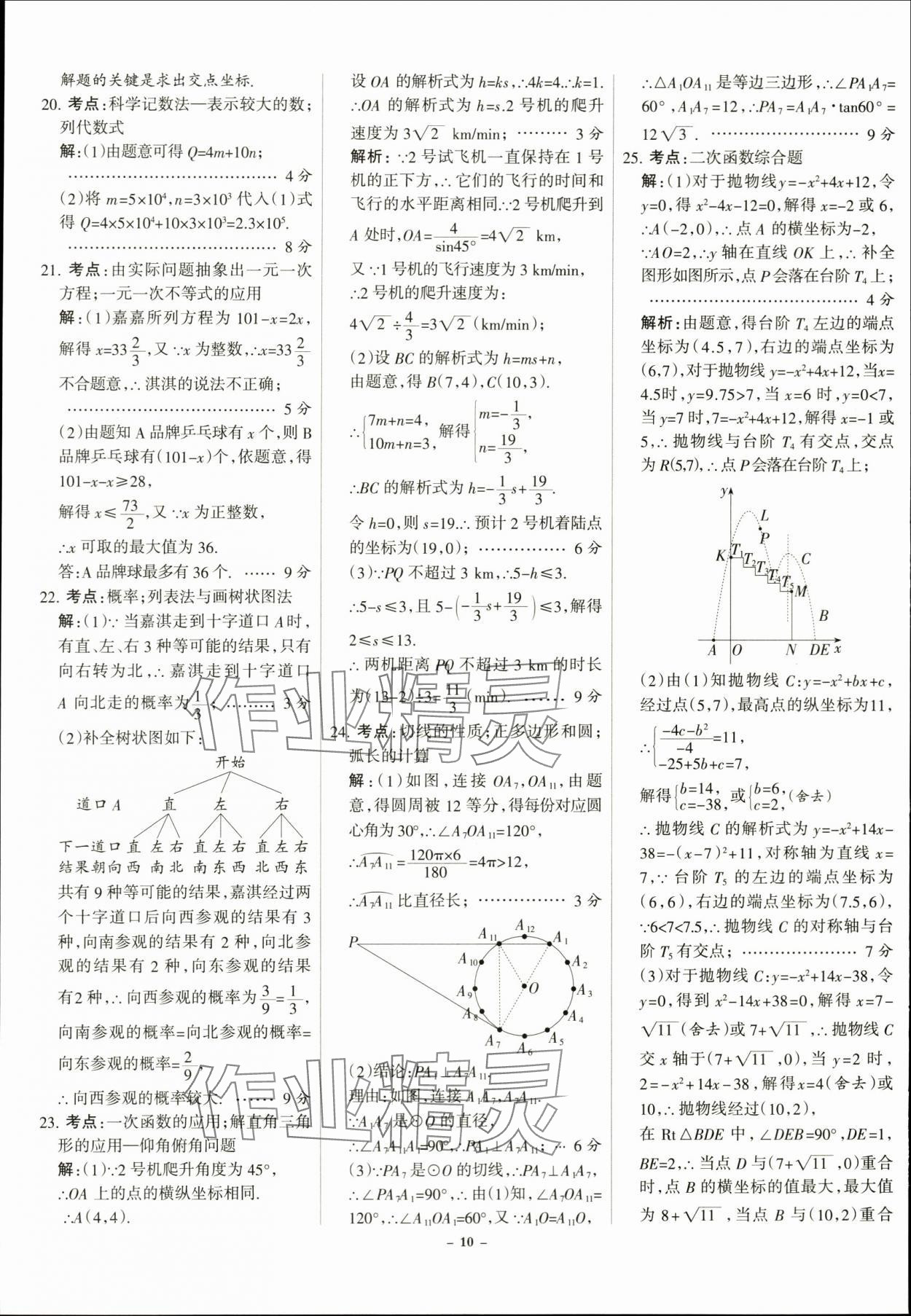 2024年全优中考全国中考试题精选精析数学河北专用 第10页