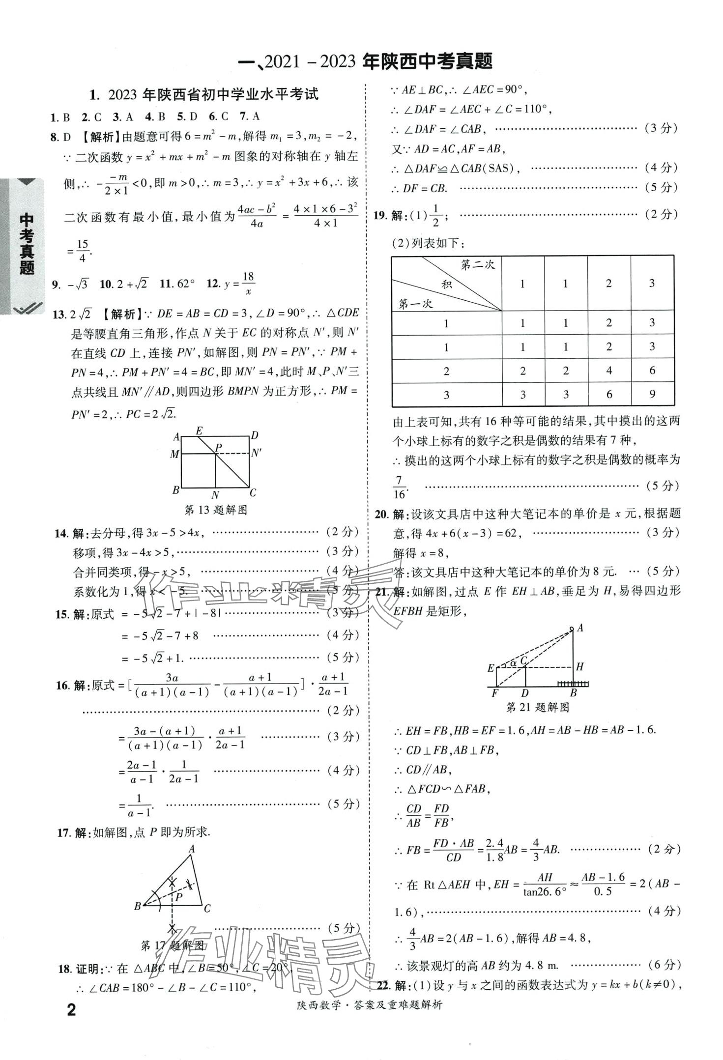 2024年一戰(zhàn)成名中考真題與拓展訓(xùn)練數(shù)學(xué)中考陜西專版 第1頁(yè)