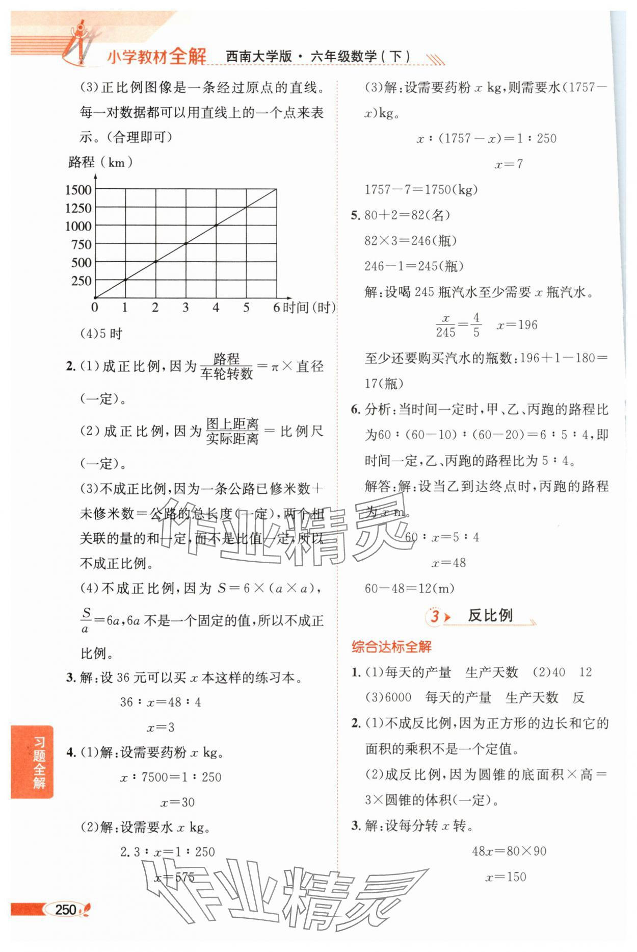 2025年教材全解六年級數學下冊西師大版 參考答案第6頁