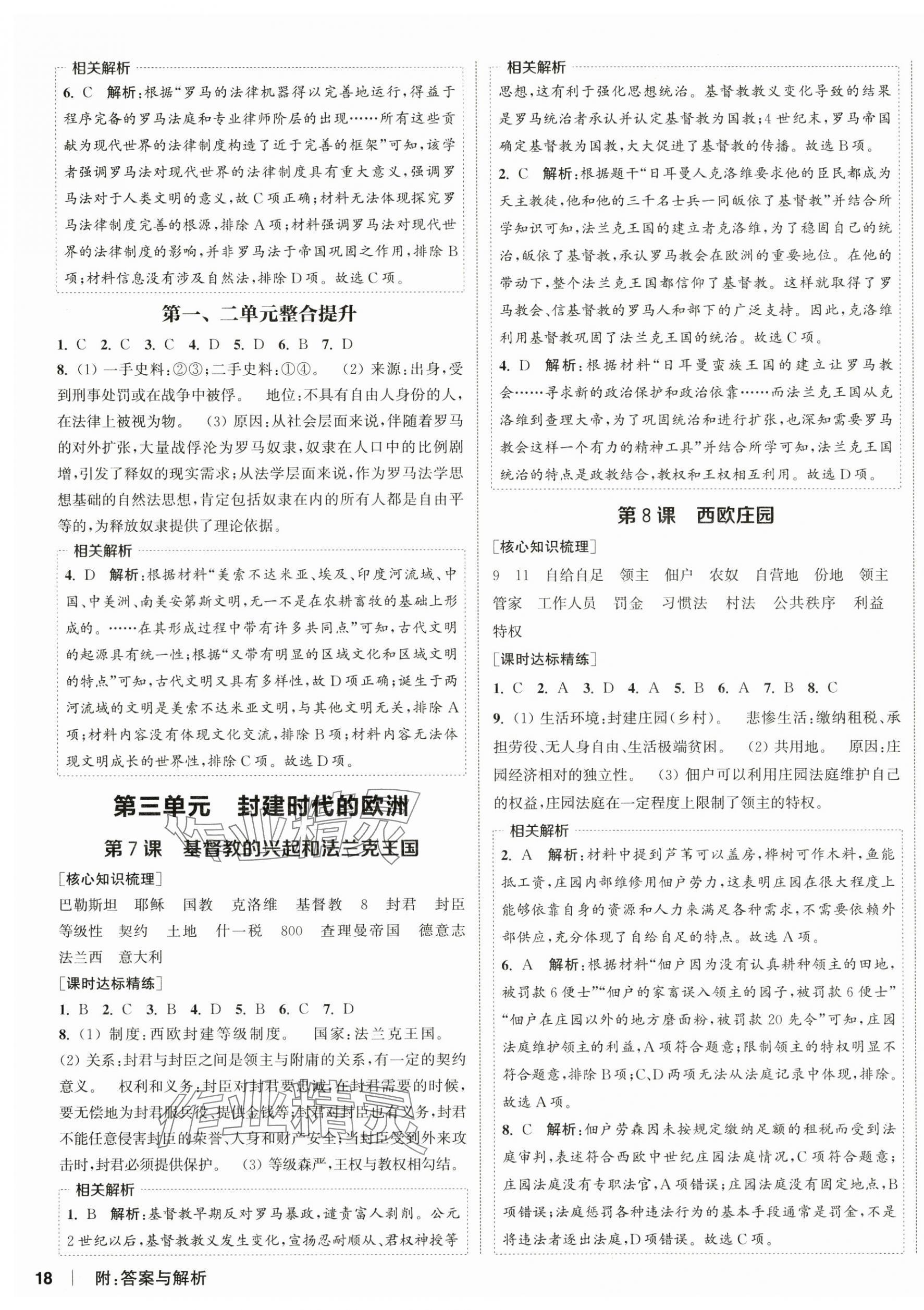 2025年通城学典课时作业本九年级历史上册人教版 第3页