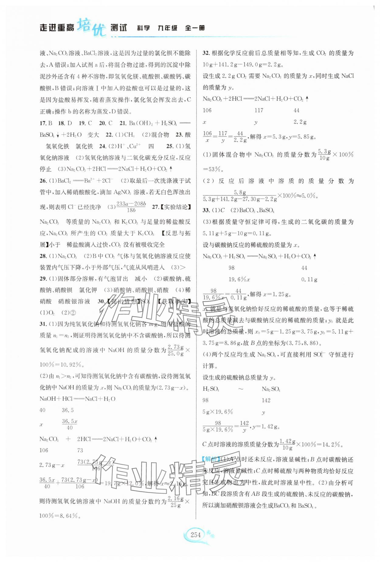 2024年走進重高培優(yōu)測試九年級科學全一冊浙教版 第4頁