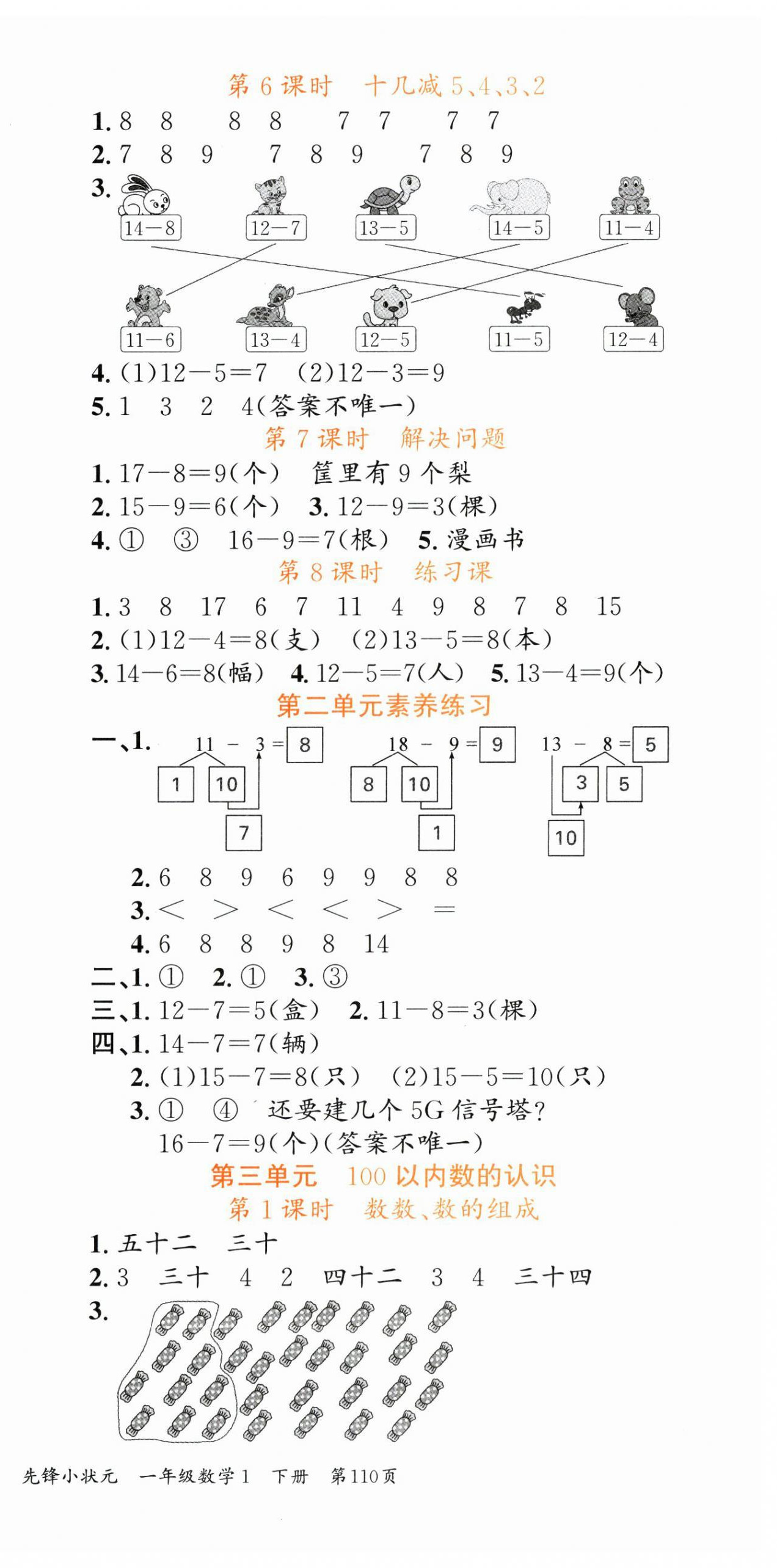 2025年先锋小状元一年级数学下册人教版&nbsp;第3页