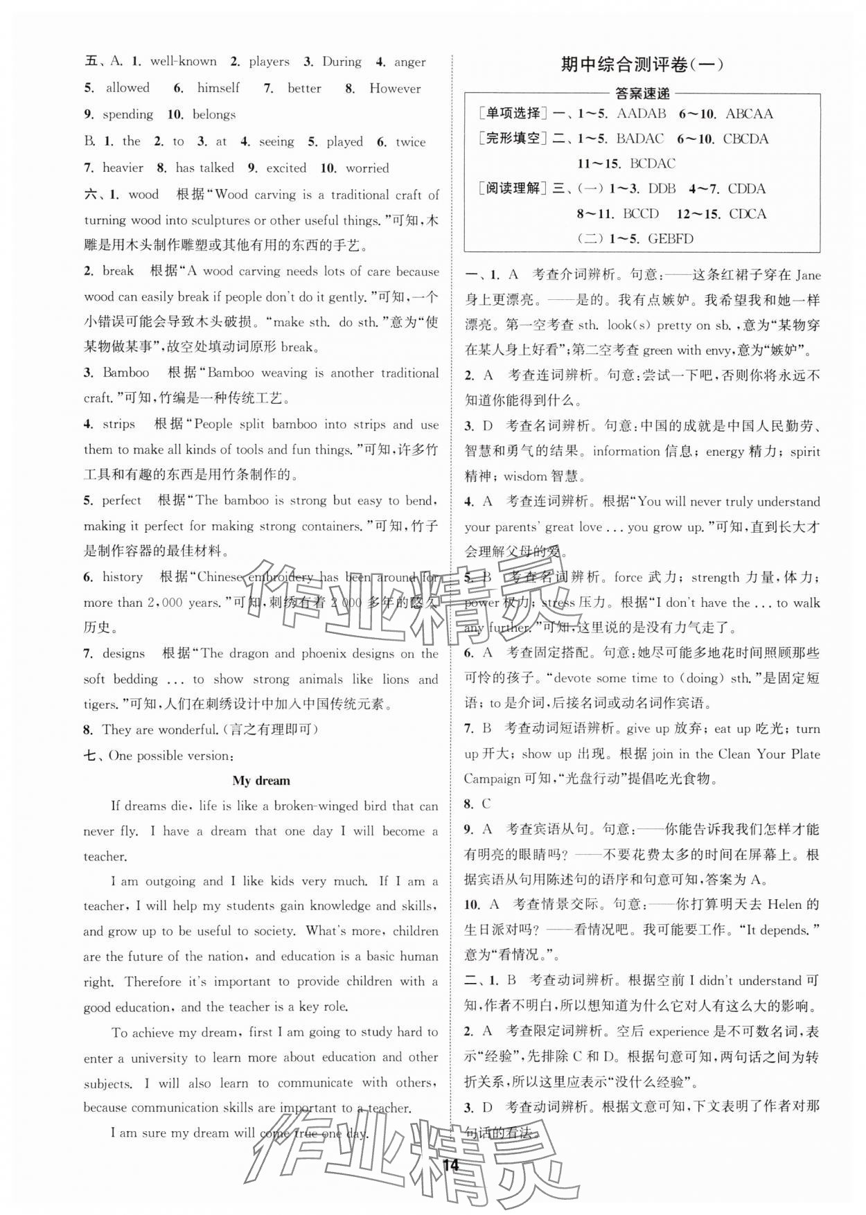 2025年通城學(xué)典全程測(cè)評(píng)卷九年級(jí)英語(yǔ)全一冊(cè)譯林版 第14頁(yè)