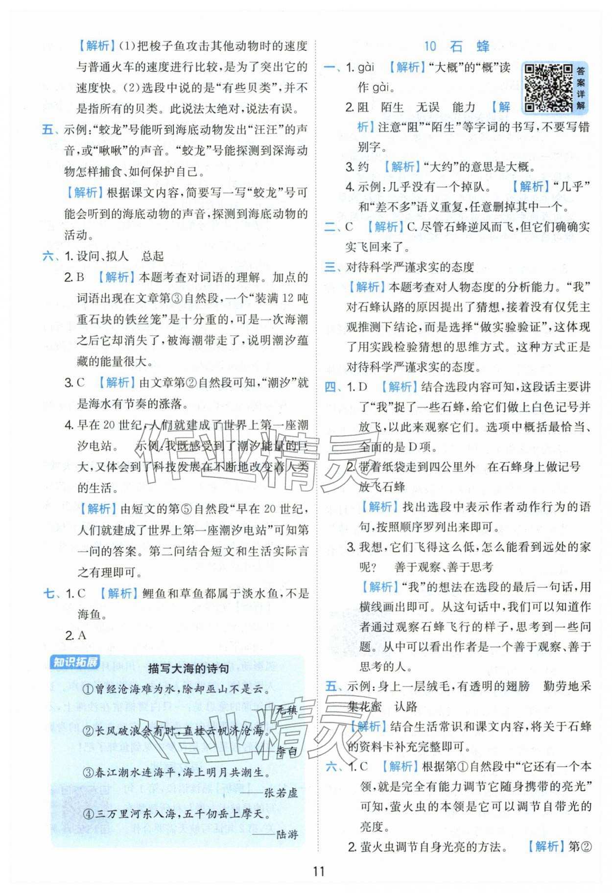 2026年实验班提优训练三年级语文下册人教版&nbsp;第11页