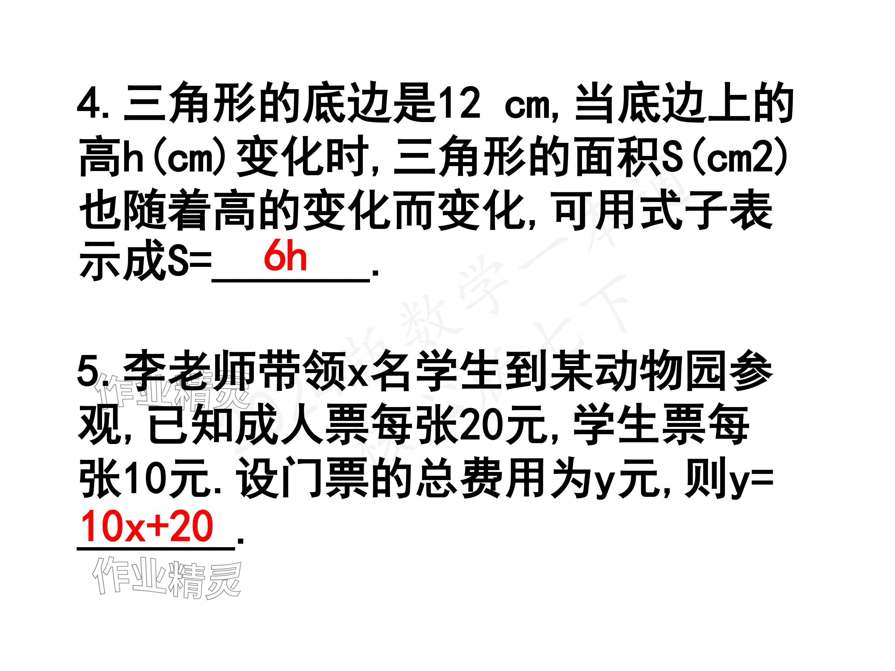 2024年一本通武汉出版社七年级数学下册北师大版 参考答案第20页