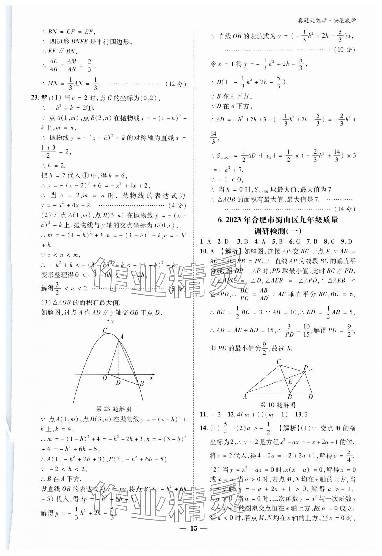 2024年中考真題大練考數學安徽專版 參考答案第14頁