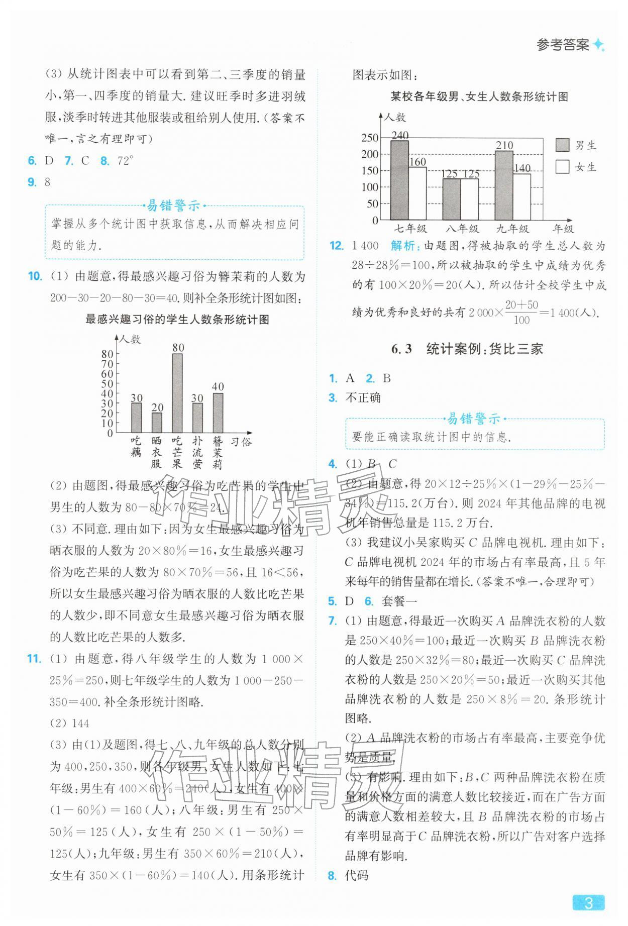 2026年亮點(diǎn)給力提優(yōu)課時(shí)作業(yè)本八年級(jí)數(shù)學(xué)下冊(cè)蘇科版&nbsp;參考答案第3頁(yè)