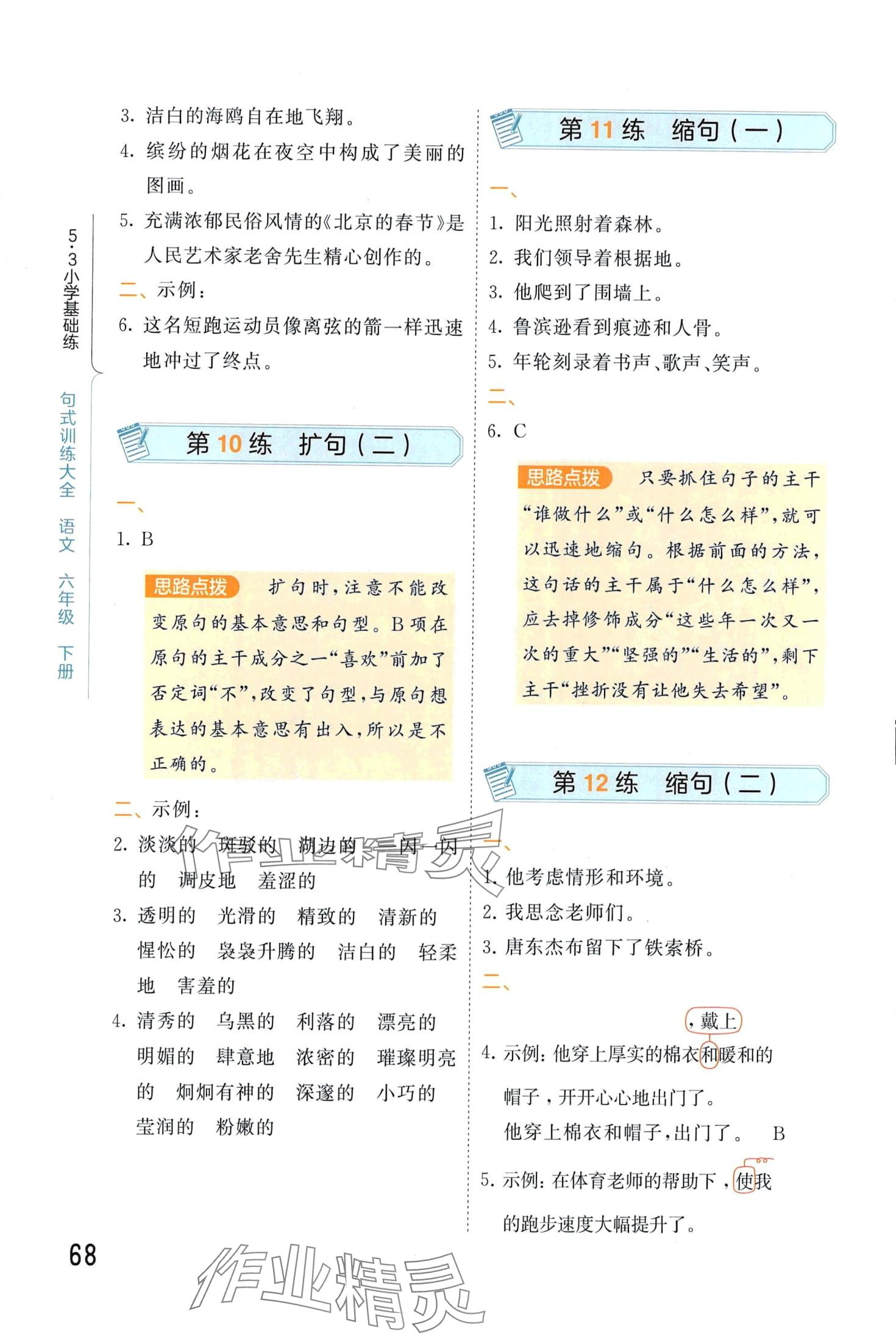 2024年句式訓(xùn)練大全六年級(jí)語(yǔ)文下冊(cè)人教版 第4頁(yè)