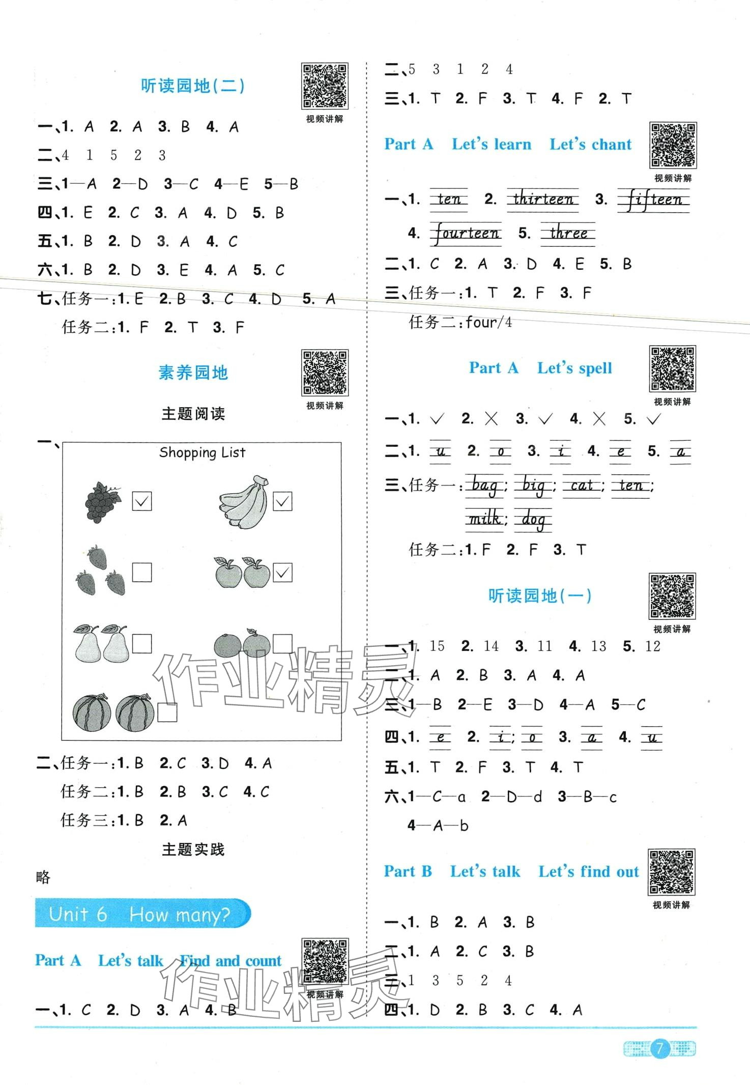 2024年陽光同學課時優(yōu)化作業(yè)三年級英語下冊人教版廣東專版 第7頁