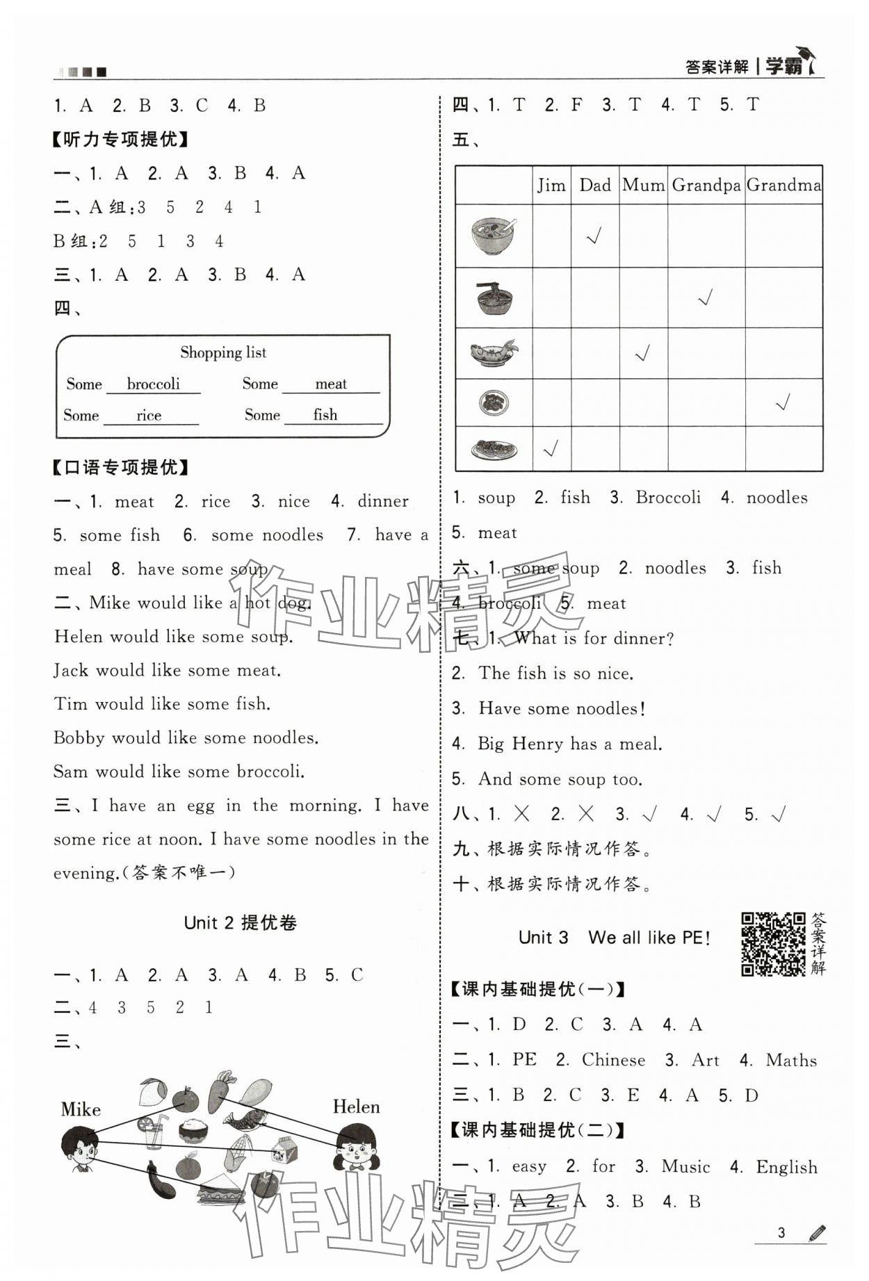 2025年學(xué)霸二年級(jí)英語(yǔ)下冊(cè)譯林版 參考答案第3頁(yè)