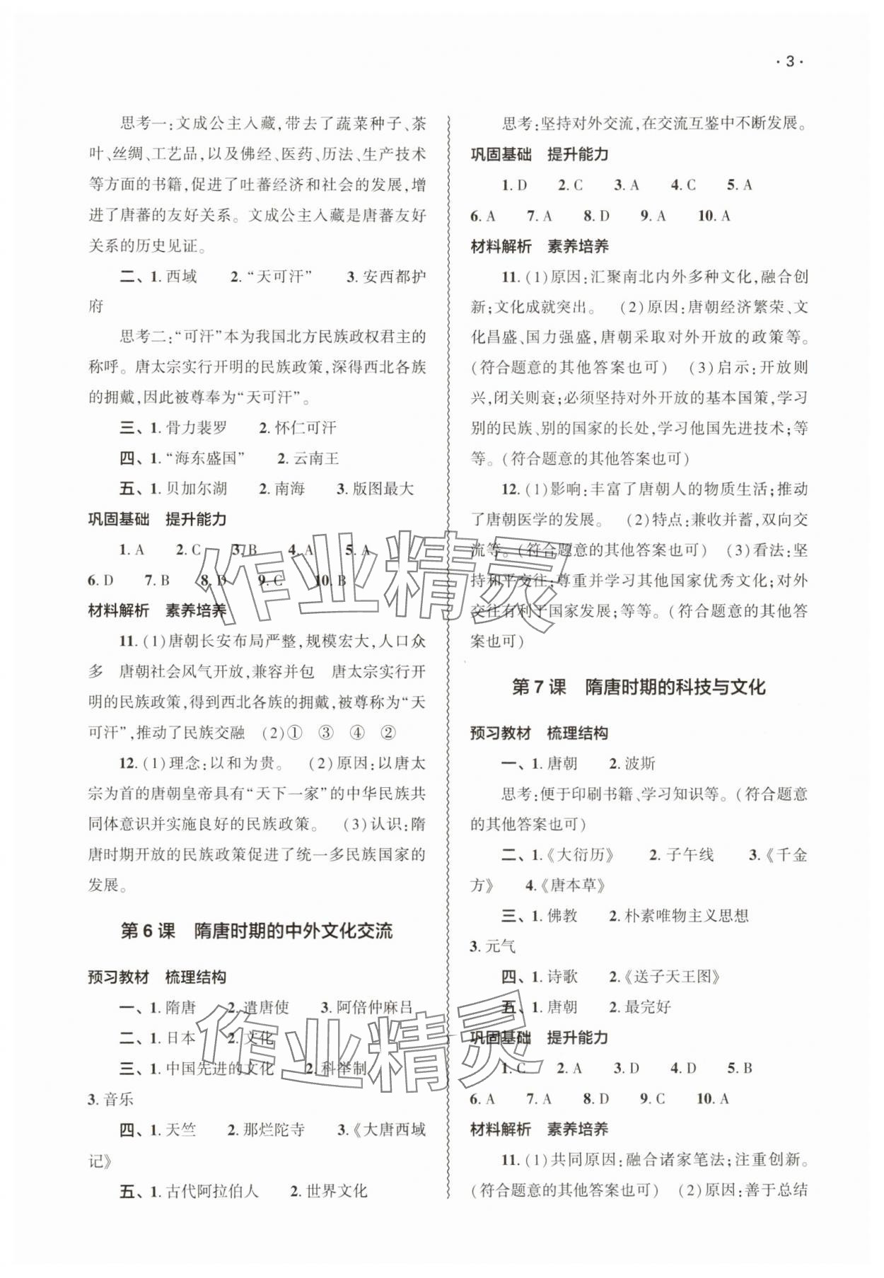 2025年基礎訓練大象出版社七年級歷史下冊人教版 第3頁